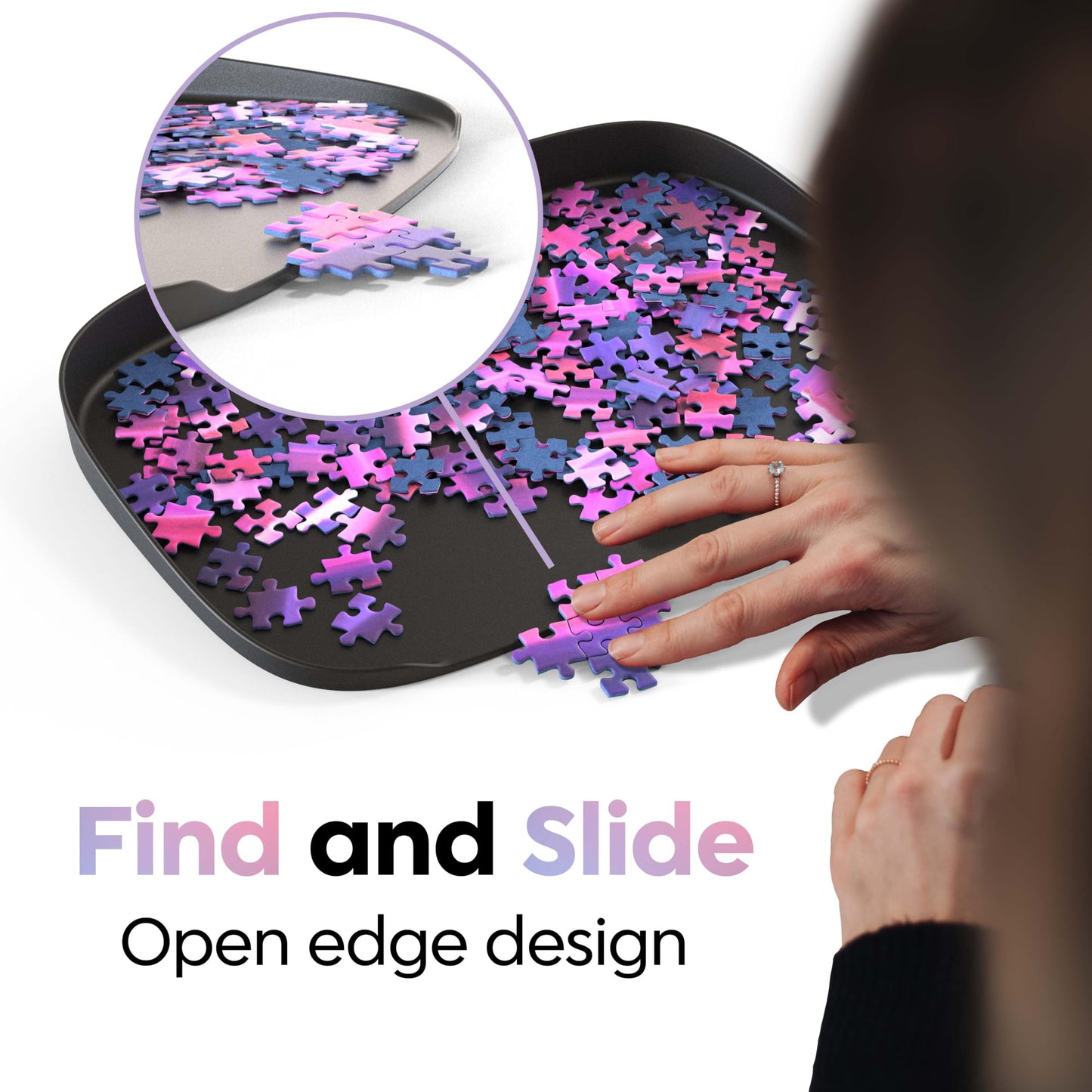 Puzzlup Stackable Puzzle Trays with Box Display Design - Set of 6 Unique Puzzle Sorting Trays - Up to 1500 Pieces - Premium Jigsaw Puzzle Accessory…