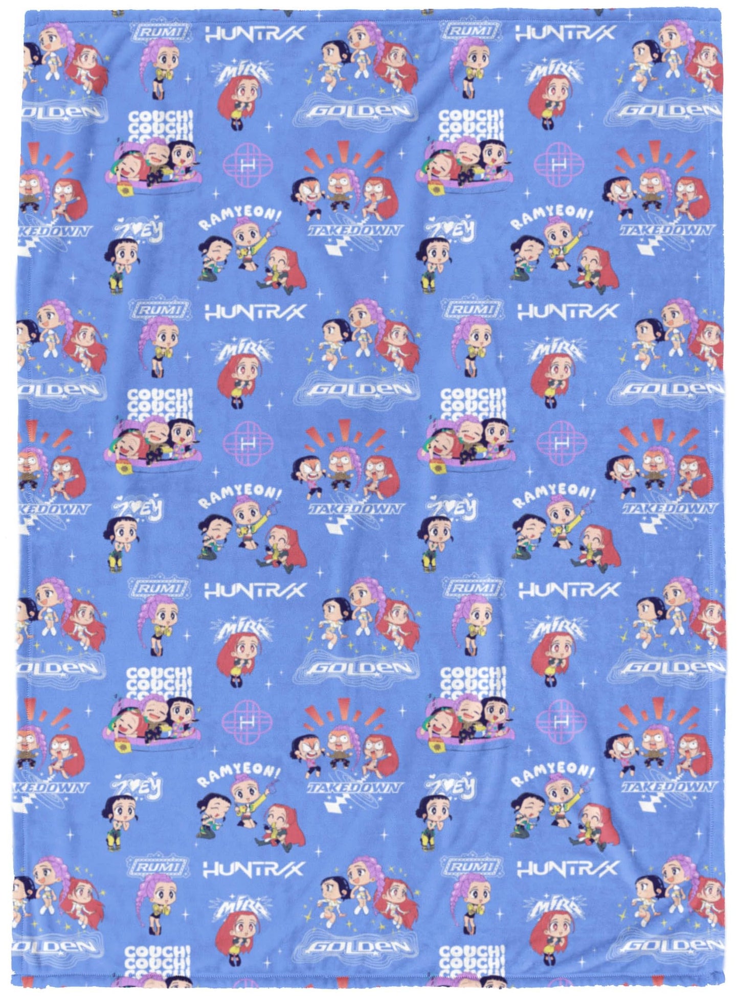 Jay Franco Kids Plush Throw Blanket – Ultra Soft Cozy Plush Fleece for Bed, Couch, Sofa, Home Décor, Official Licensed Huntrix, Purple - Kpop Demon Hunters, 60x90 - Large Blanket