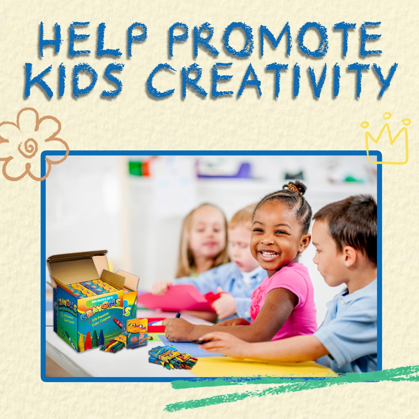 Bulk Crayons - 576 Crayons! Case Of 144 4-Packs, Premium Color Crayons for Kids and Toddlers, Non-Toxic, for Party Favors, Restaurants, Goody Bags, Stocking Stuffers