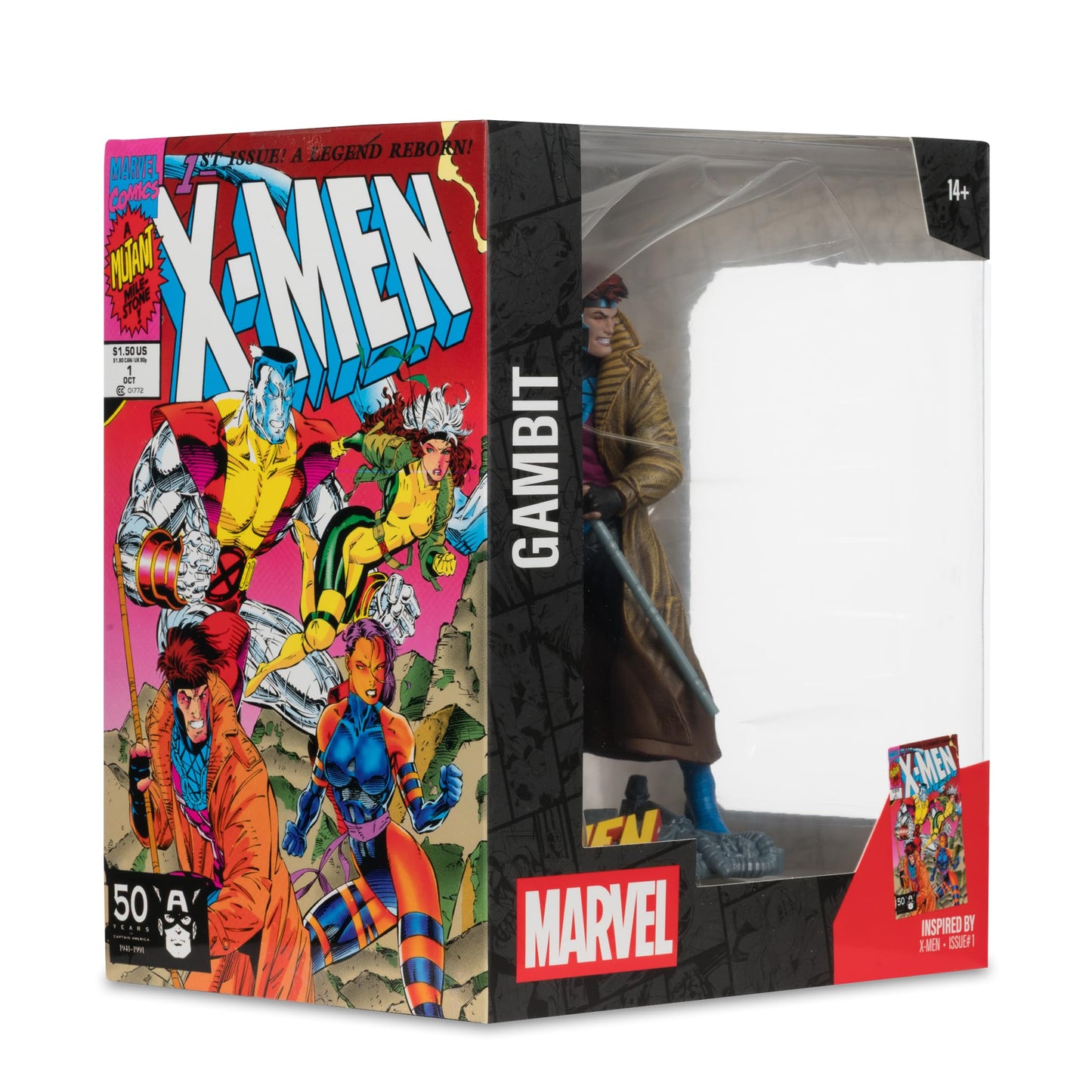 Marvel - 1:10th Scale Gambit Collectible with Scene (X-Men #1) - McFarlane Toys