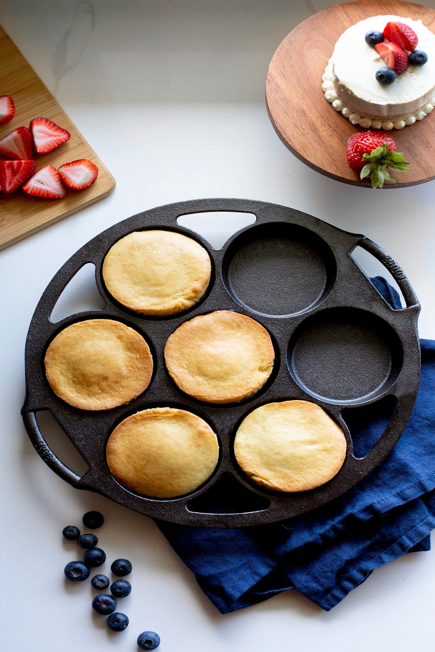 Lodge Bakeware Mini Cake Pan/Lodge Bakeware Mini moule a Gateau, Black, 7 Mini Cakes