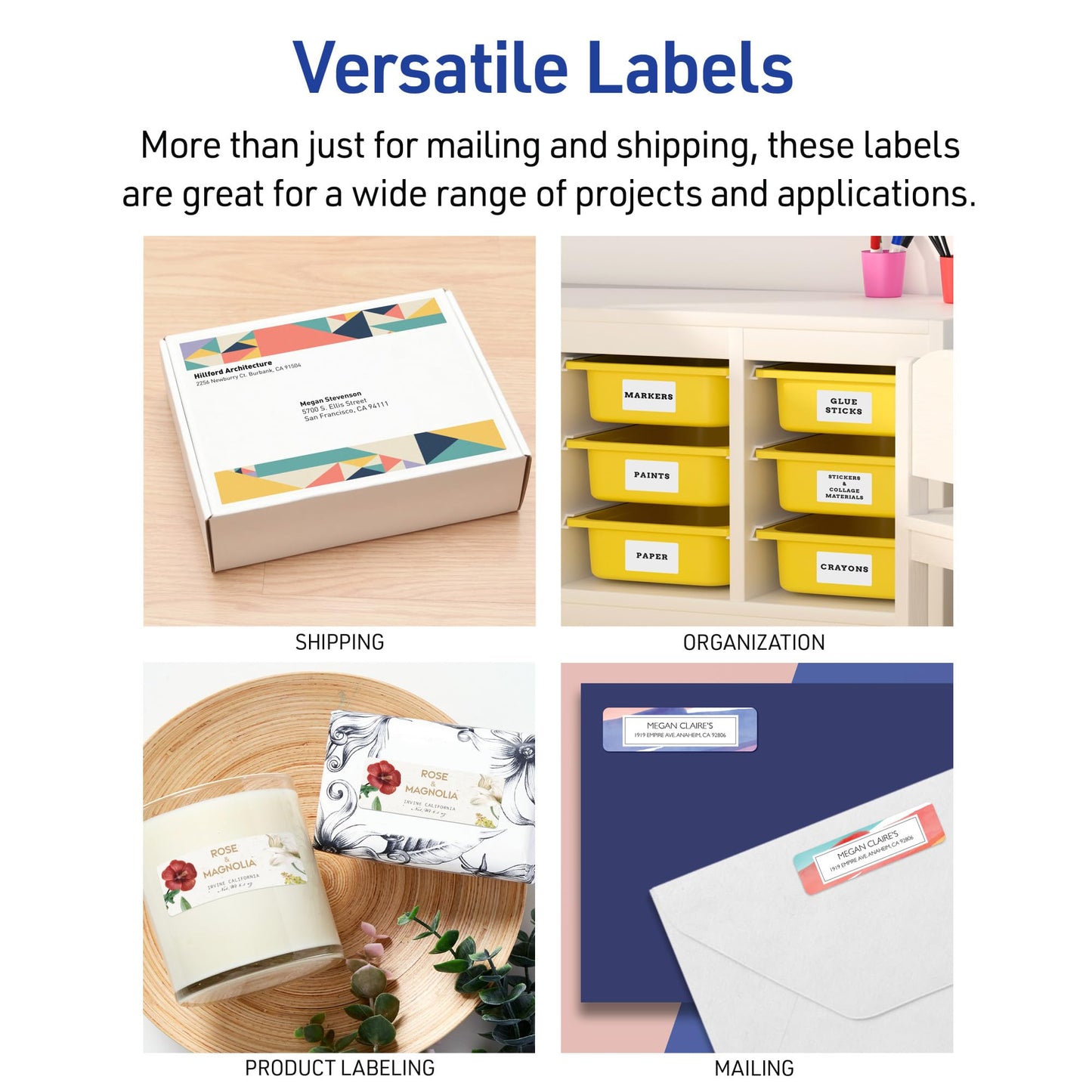 White Easy Peel Address Labels with Sure Feed, Laser,