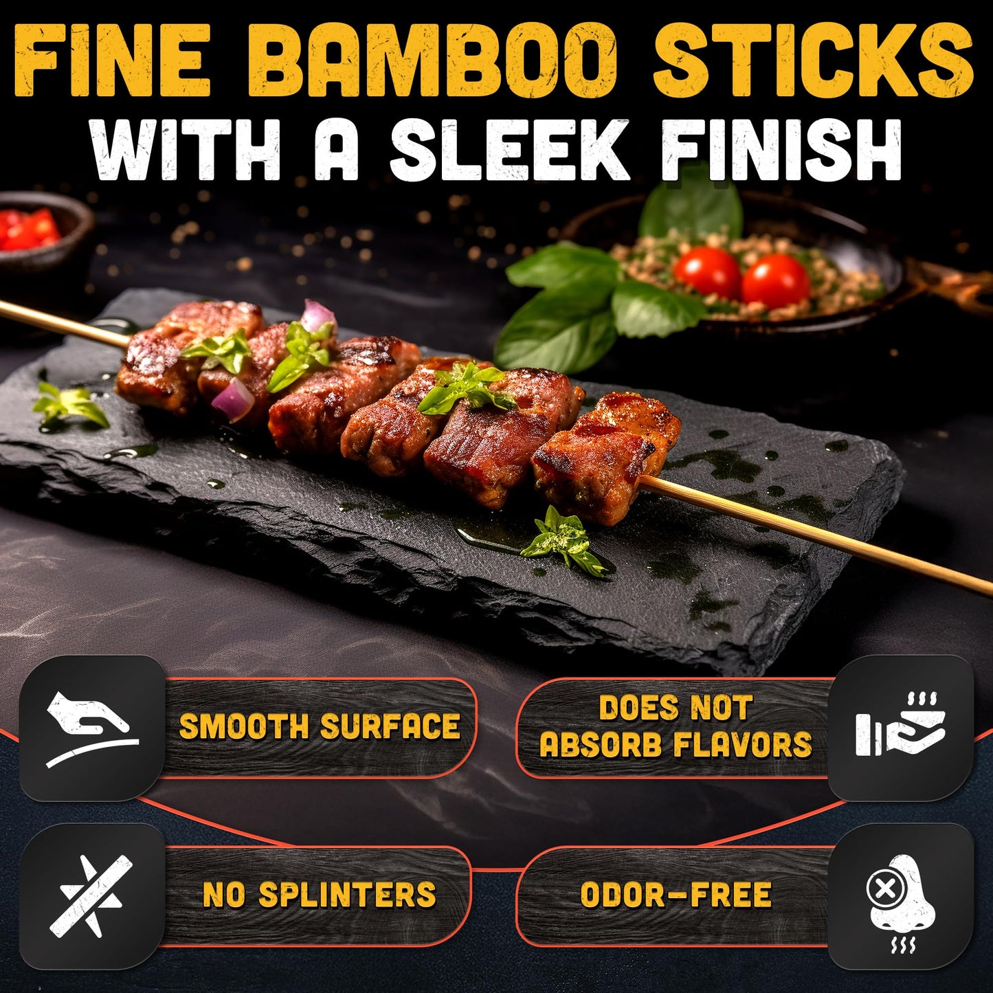 50 Pcs Bamboo Skewers for Grilling – 36 Inch Long Marshmallow Roasting Sticks for Campfire – Smores Sticks for Fire Pit to Making Kabobs, Hot Dog, Fruit, Crafts & Flower Bouquets