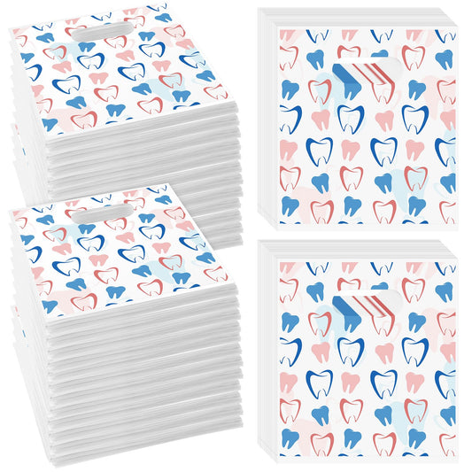 Colarr 400 Pcs Tooth Patient Care Dental Bags 9 x 8 Inches Plastic Merchandise Bags Dental Bags for Patients Dental Clinics Patient Encouragement Gifts Party Favors (Dental)