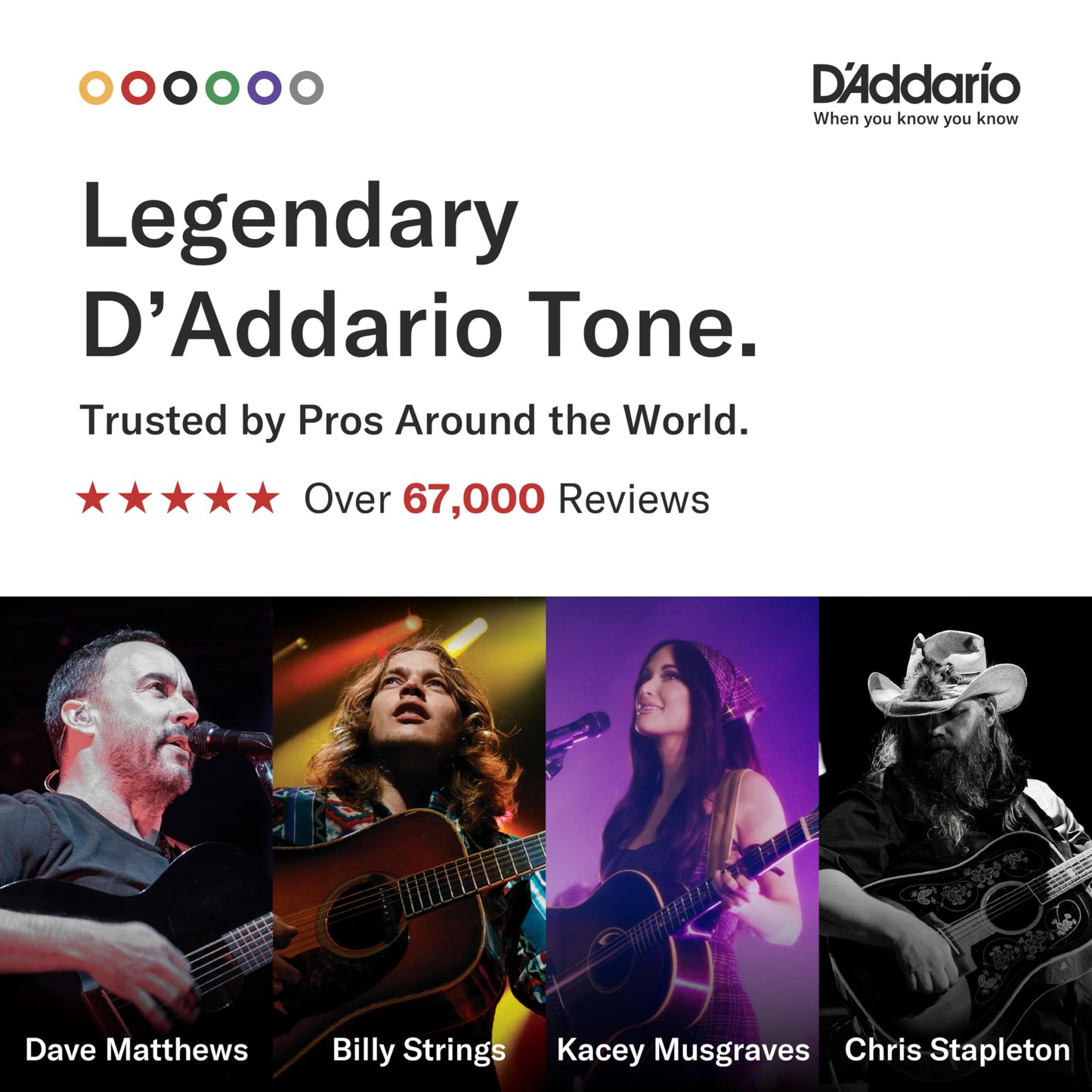 D'Addario EJ16 Phosphor Bronze Acoustic Guitars Strings 3 Pack - Light 12-53