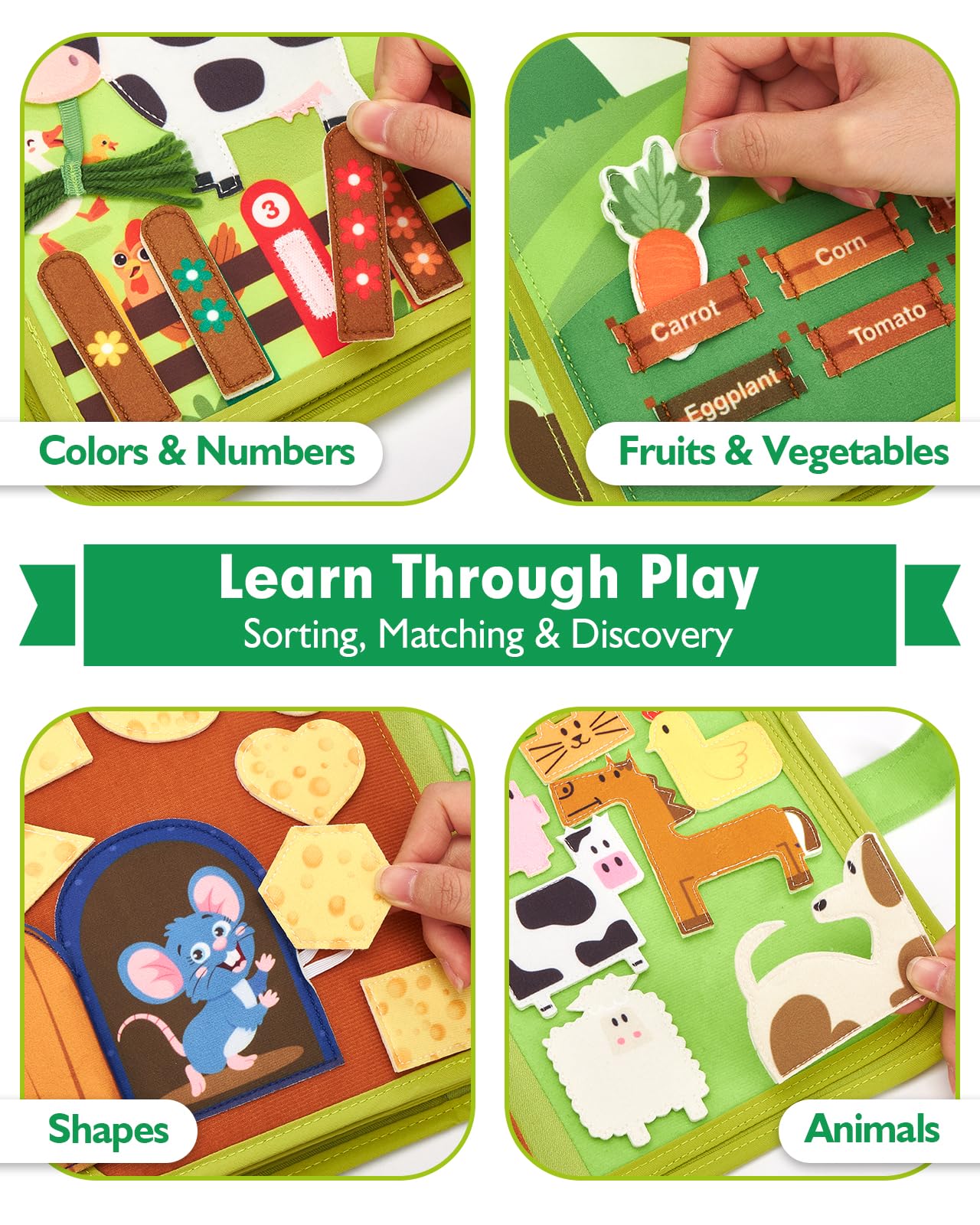 hahaland Busy Books for Toddlers 1-2 - Montessori Toddler Busy Board for 1 2 Year Old, 20 in 1 Quiet Book Educational Toddler Toys for 1 2 3 Year Old Boy Girls Gifts, Travel Toys for Toddlers 1-3