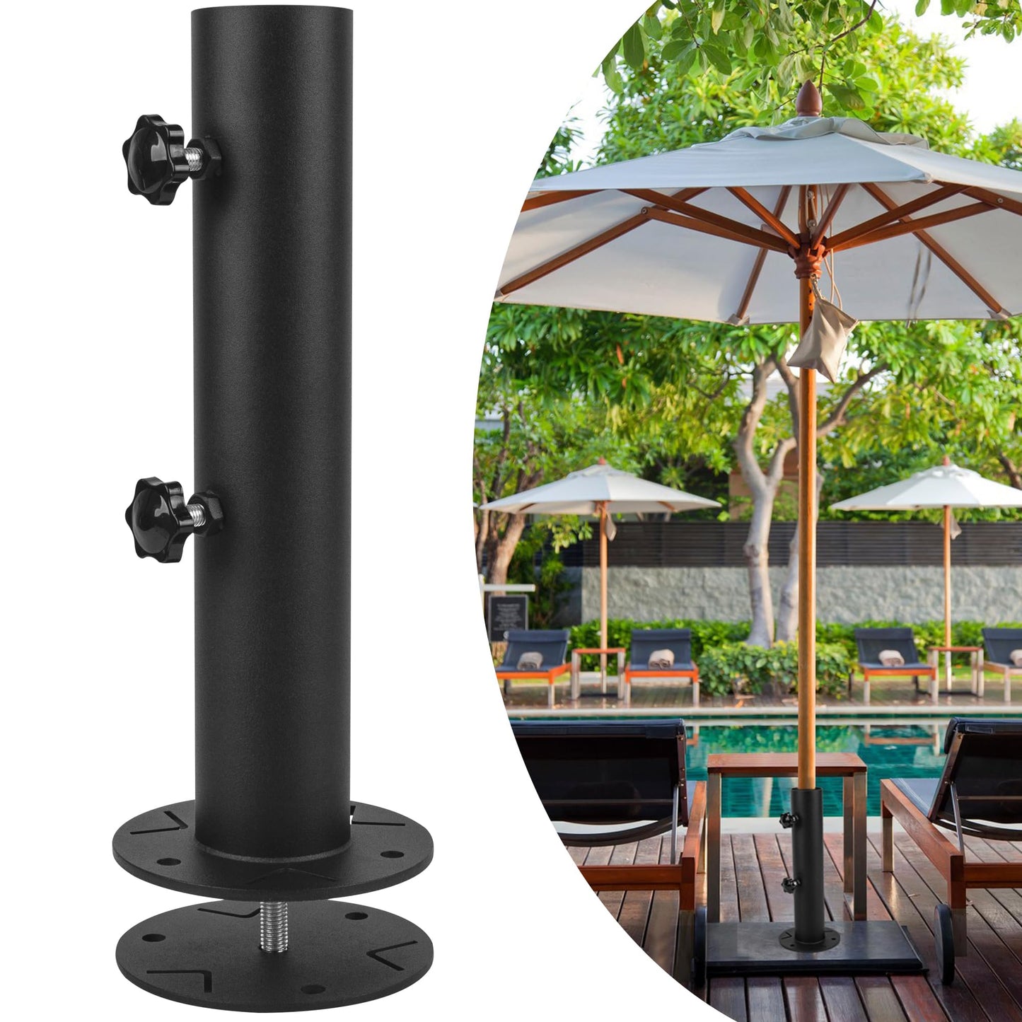 Wdwlbsm Granite Umbrella Stand Tube Outdoor, Stone Umbrella Tube Base for Outside Universal Umbrella Base Tube Replacement for Granite Boards,Cement Boards,Marble Slab,Table Umbrella Tube Bracket