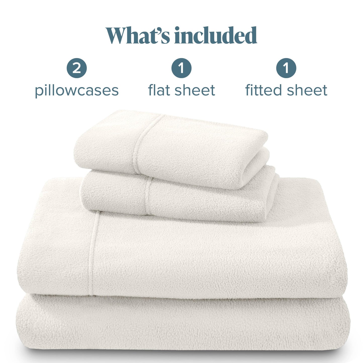 Bare Home Super Soft Fleece Sheet Set - Queen Size - Extra Plush Polar Fleece, Pill-Resistant Bed Sheets - All Season Cozy Warmth, Breathable & Hypoallergenic (Queen, Cream)