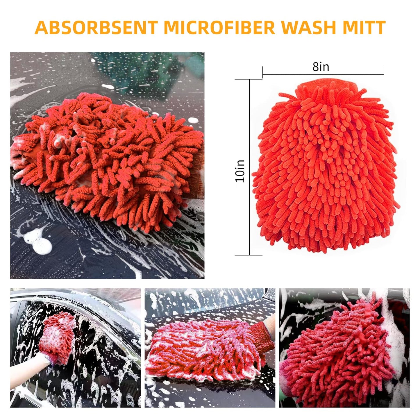 CREEXEON Dual-Function Undercarriage Cleaner,Surface Cleaner for Pressure Washer, 16 Inch, Underbody Car Washing Water Broom with 3 Pieces Extension Wand &Extra Wash Mitt, 1500 PSI-4000 PSI