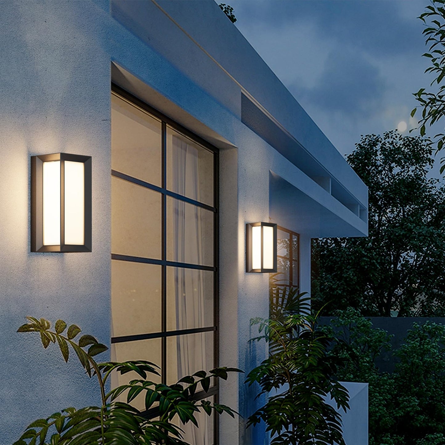 Tipace Outdoor Wall Light Modern Outdoor Porch Light Black Exterior Light Fixture Waterproof Front Door Light for House,Patio,Garage,Backyard,Hallway(2 Pack)
