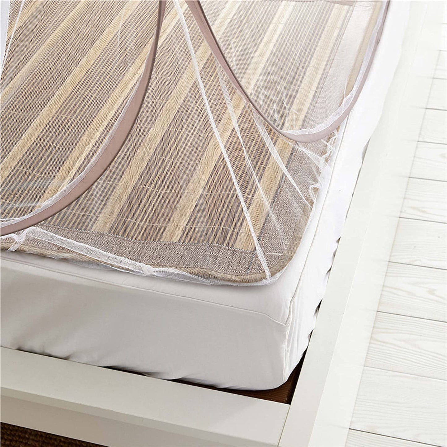 Couvkadl Pop Up Mosquito Net Tent for Bed, Portable Double Door Travel Mosquito Net with Net Bottom, Foldable (200 x180x150 cm)