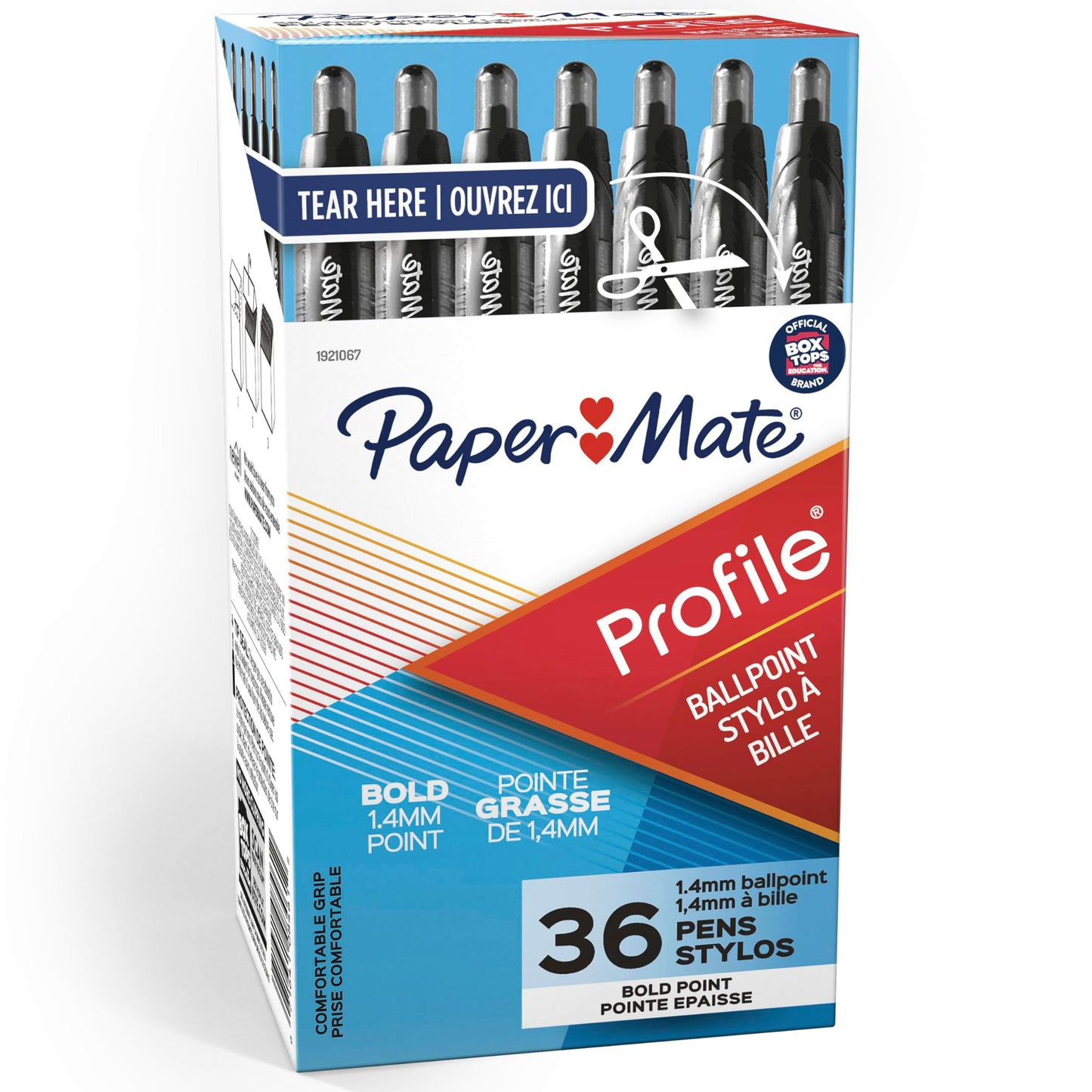 Paper Mate Profile Retractable Ballpoint Pens, Bold, 1.4mm, Black, 36 Count