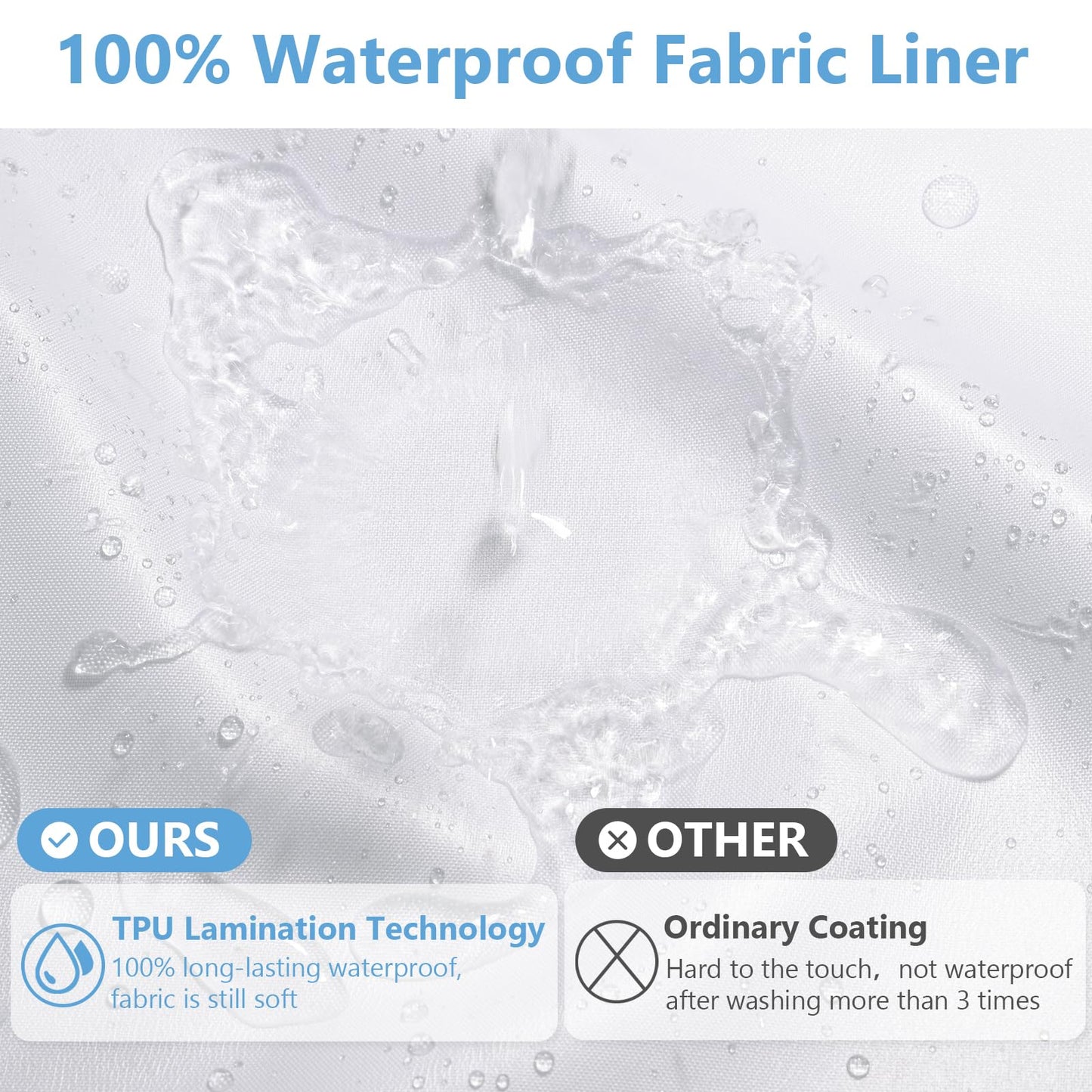 PILOTSHARK Hookless Waffle Weave Shower Curtain with Snap-in Fabric Liner,256GSM Heavy Duty Fabric Shower Curtain Set,White Waterproof Washable Luxury Shower Curtain for Bathroom Stall (72x75 Inch)