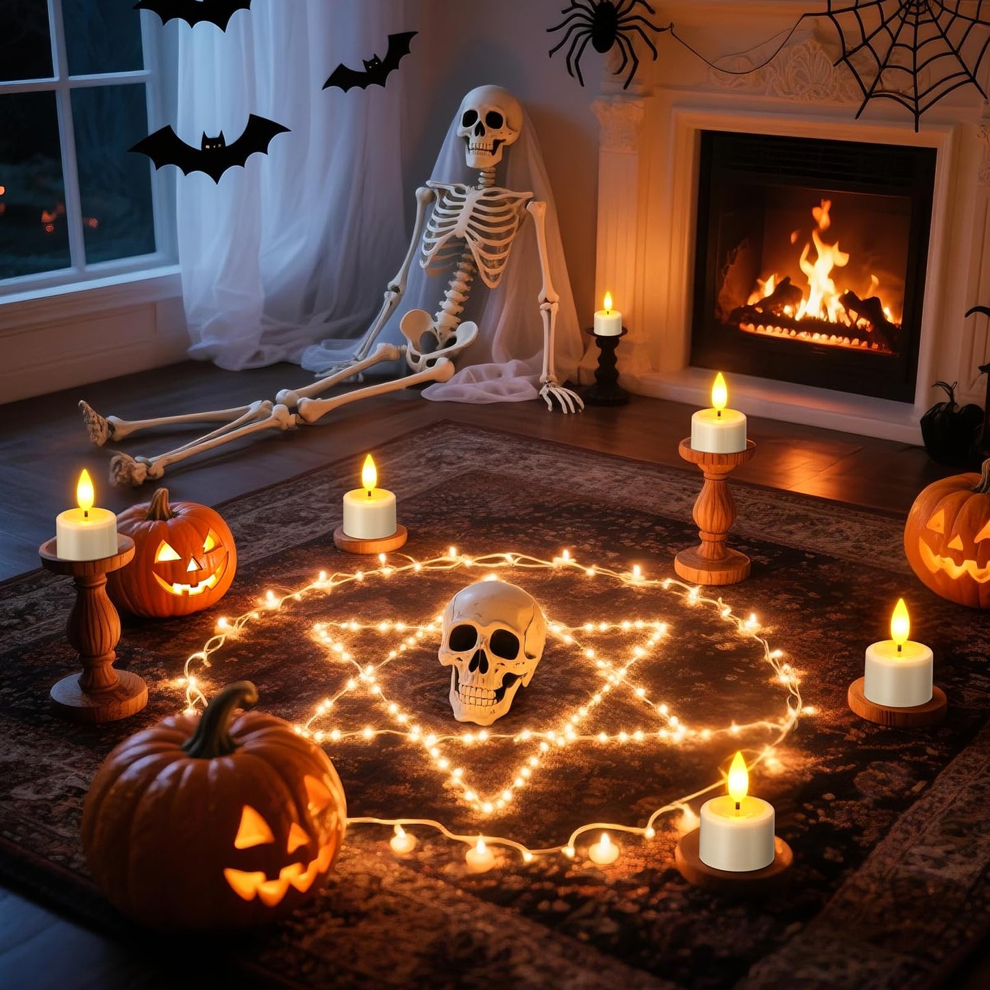 Yme Rechargeable Flameless Tea Lights Candles with Remote & Magnetic Charging Base, 6pcs Waterproof Battery Operated LED Flickering Votive Candles with Timer for Home Halloween Christmas Party Decor