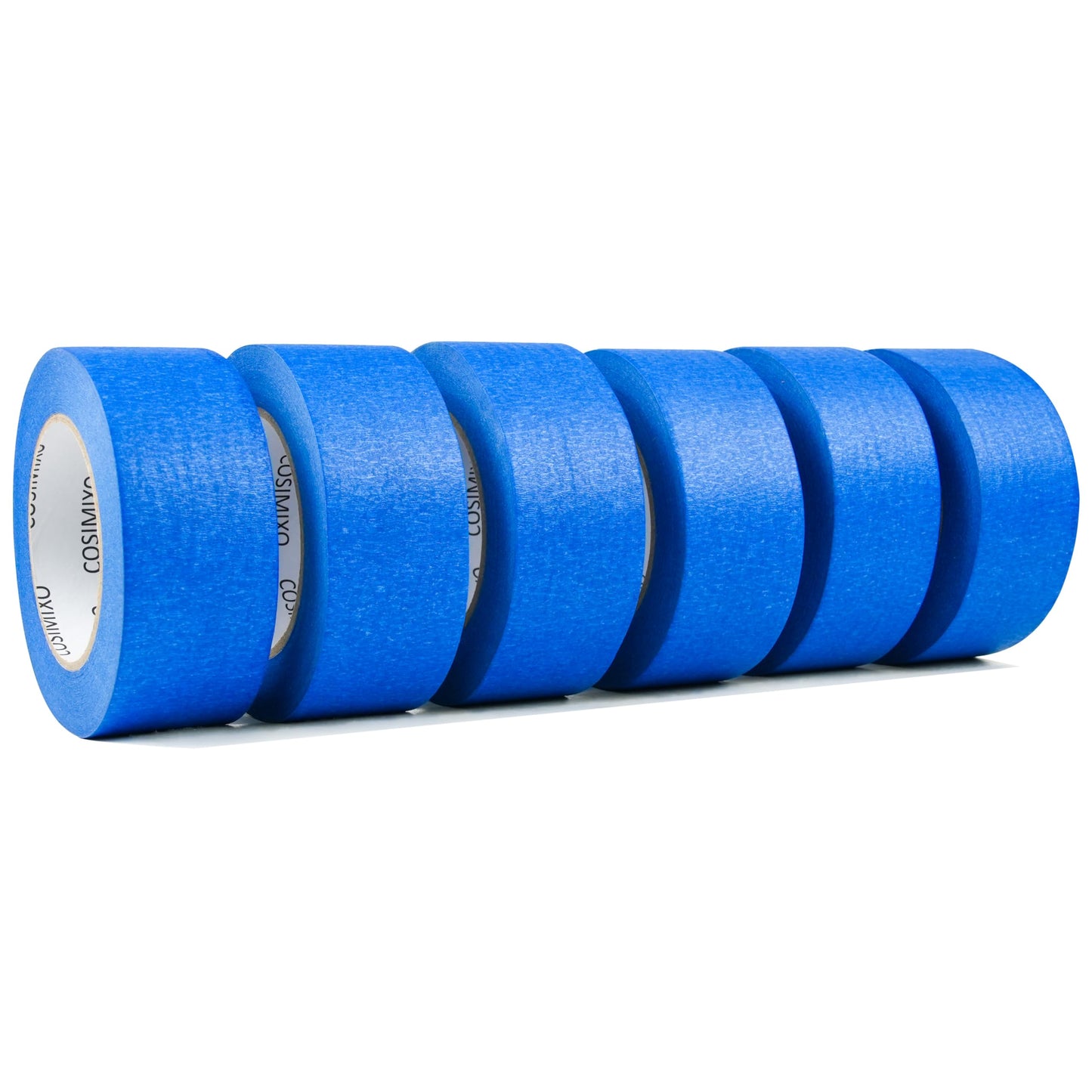 COSIMIXO Blue Painter's Tape 1.88 in x 60 Yds, 6 Rolls Pack – Professional Grade Masking Tape for Painting, Residue-Free Removal, Surface-Safe, Multi-Surface Use on Walls, Cars, Crafts & Labeling
