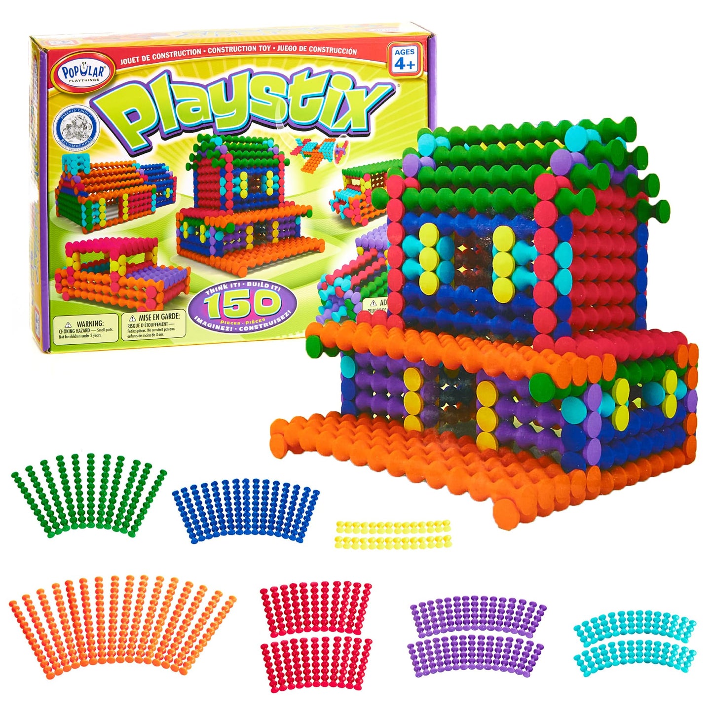 Popular Playthings Playstix 150 Pieces (Bilingual)