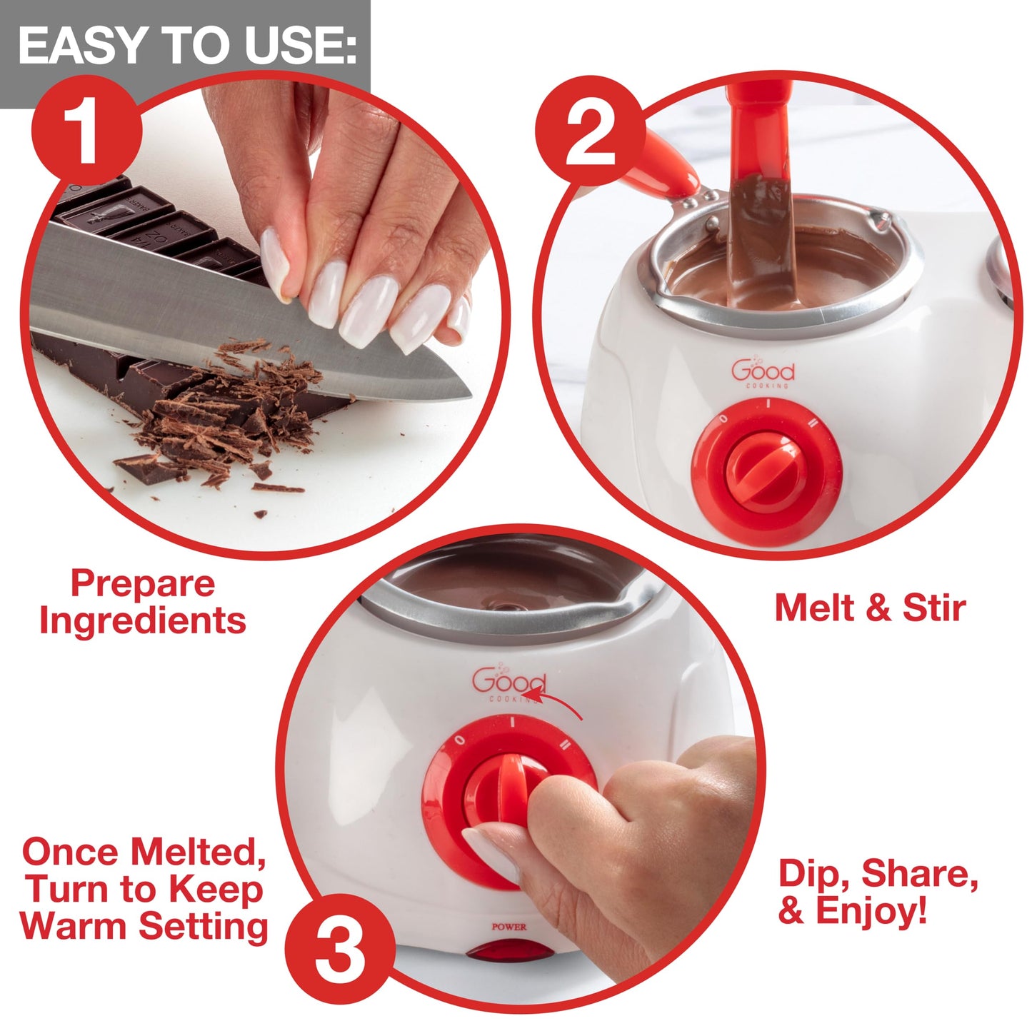 Dual Electric Chocolate Melting Pot Set- Candy Making or Fondue Fountain Kit w/ 30 Bonus Accessories-Dip Strawberries & Marshmallow Snacks- 4th of July Summer S'Mores Maker- Party Appetizers Desserts