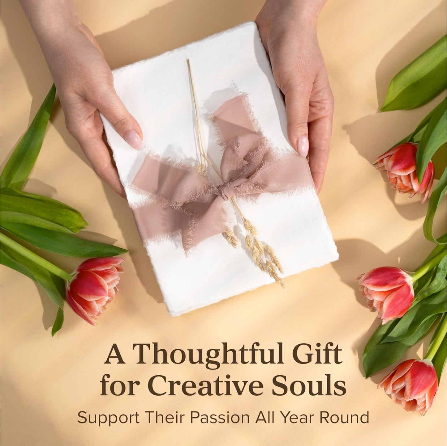 Wanderings Handmade Flower Seed Greeting Cards – 5" x 7" (12.5 x 18cm) – Pack of 25 – Plantable Wildflower Seed Paper for Invitations, Thank Yous & Greetings – 250 GSM Deckled Edge
