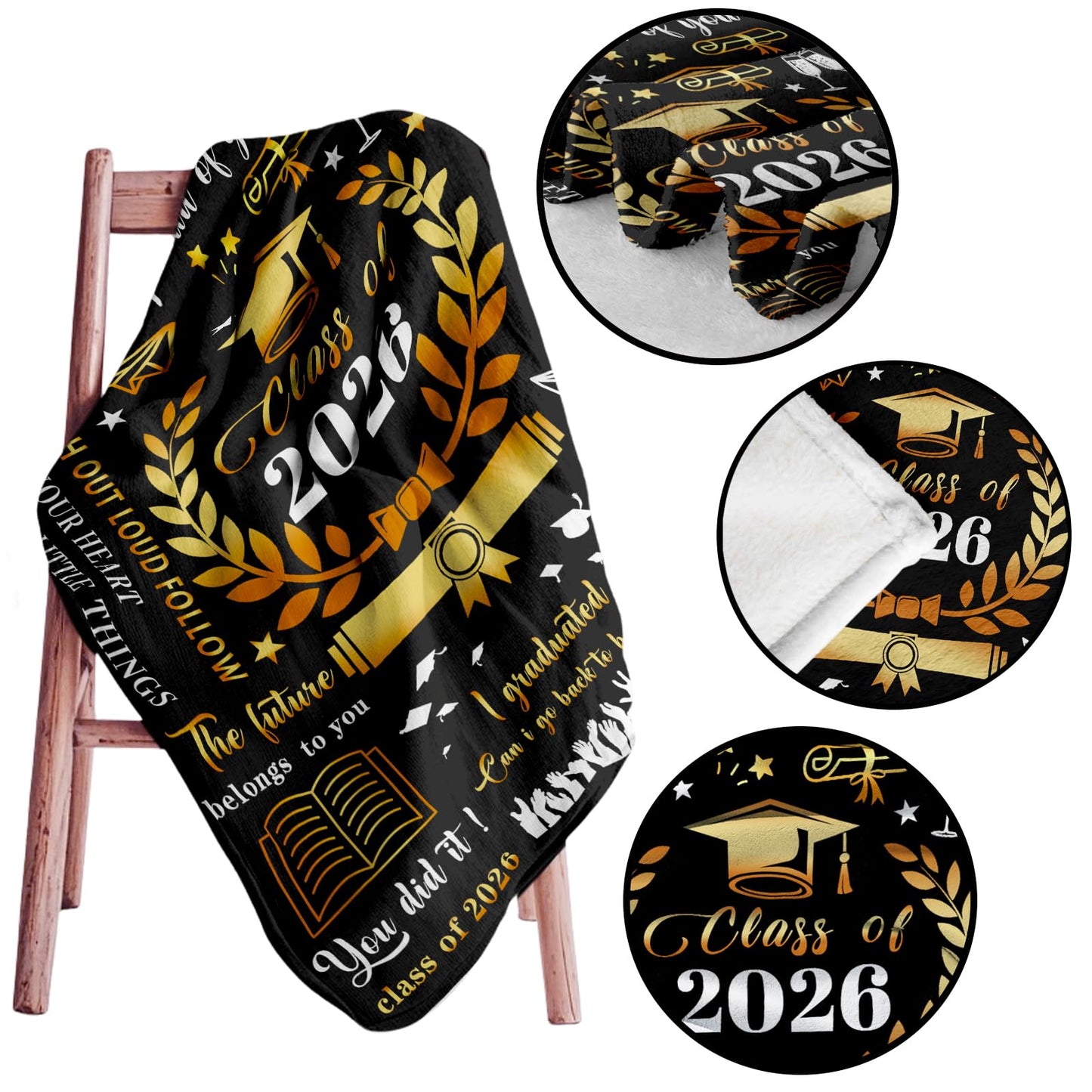Graduation Gifts 2026, Graduations Gifts for Her Him 50x60 Inch Cozy Throw Blanket College High School Graduations Gift Class of 2026 Gift Graduation Blanket