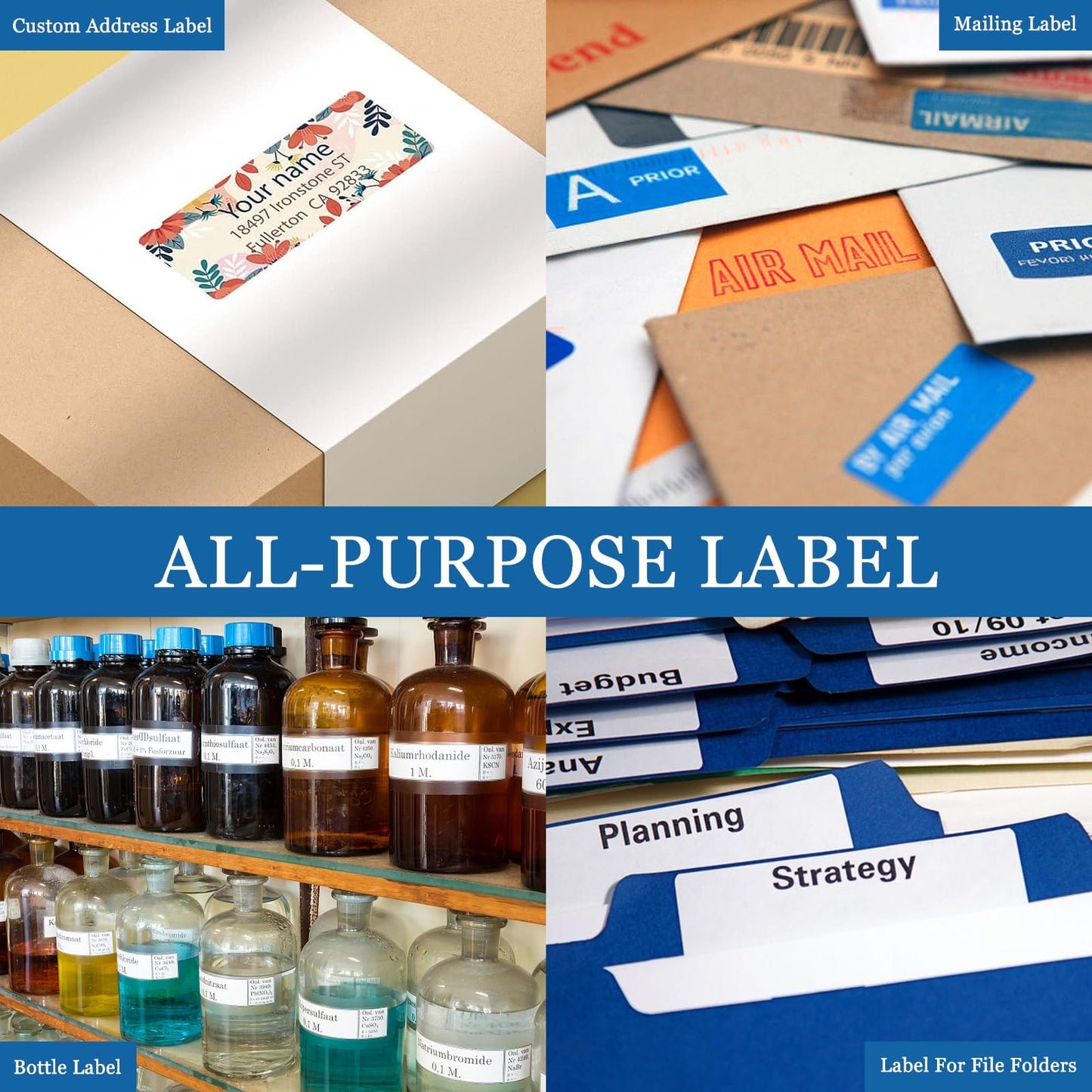 BESTIKER 1”x 2-5/8” Address Labels 30 per Sheet, FBA Barcode Labels Mailing Labels for Inkjet Laser Printers, 15000 Labels Sticker Paper Printable White Template 5160 8160 (500 Sheets)