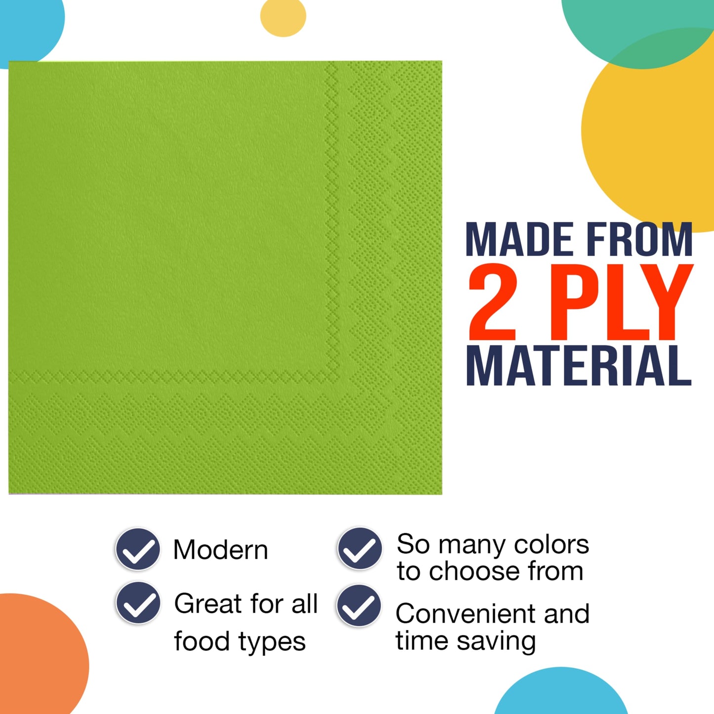 300 Pack Lime Green Napkins Disposable, 2 Ply Party Napkins, Lime Green Disposable Napkins, Fun Napkins Everyday – Great As Cocktail Napkins Or Beverage Napkins Paper Exquisite