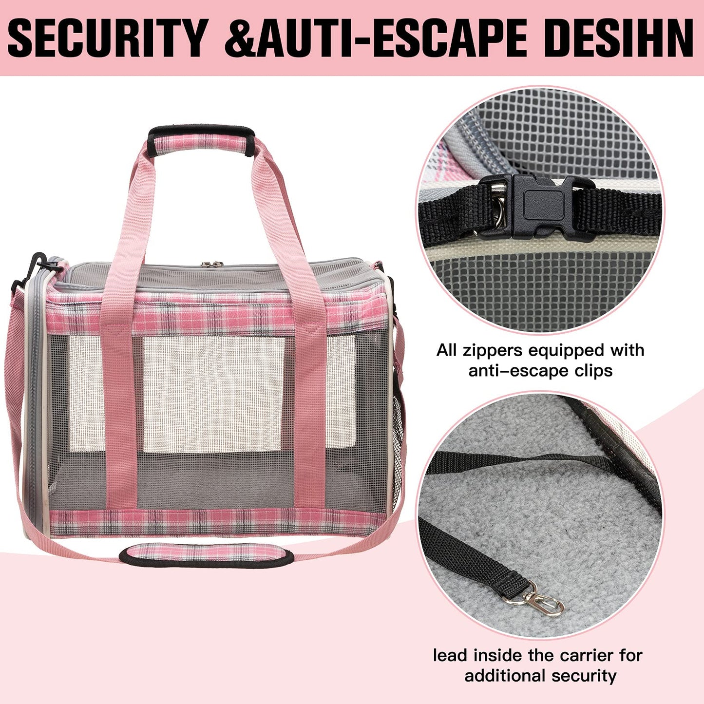 EXPAWLORER Large Cat Carrier for 2 Cats, Soft-Sided Pet Carrier for Cat,Top Load Cat Carriers for Medium Cats Under 25, Airline Approved Pet Travel Bag Fit 2 Kitties Small Dogs