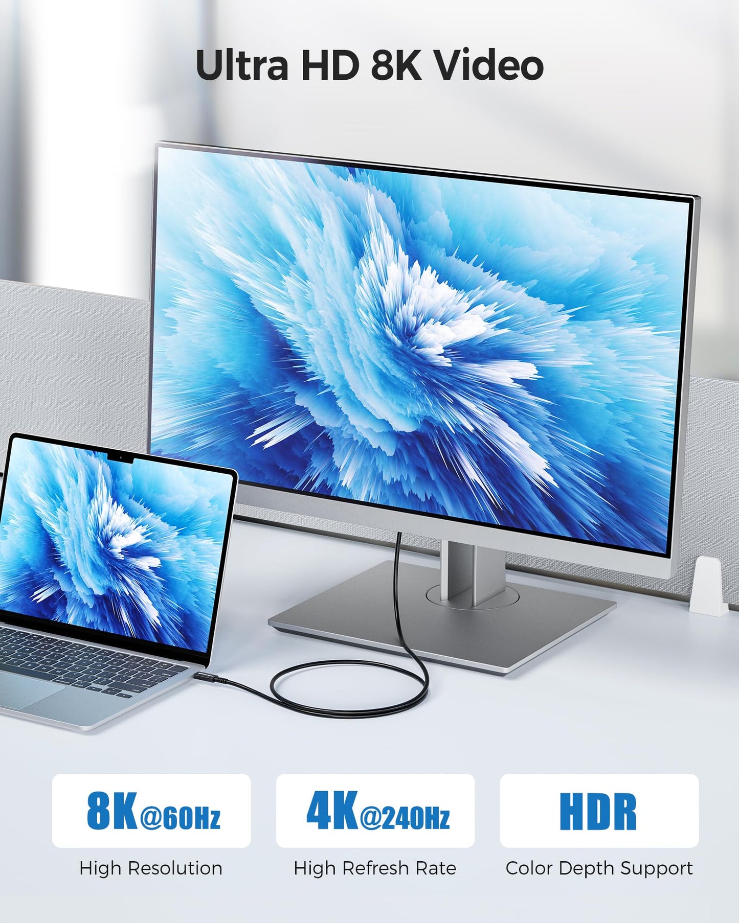 Cable Matters [Intel Certified] 40Gbps Active Thunderbolt 4 Cable 6.6 ft with 100W Charging and 8K Video - Fully Compatible with USB C/USB-C, USB 4 / USB4, and Thunderbolt 3