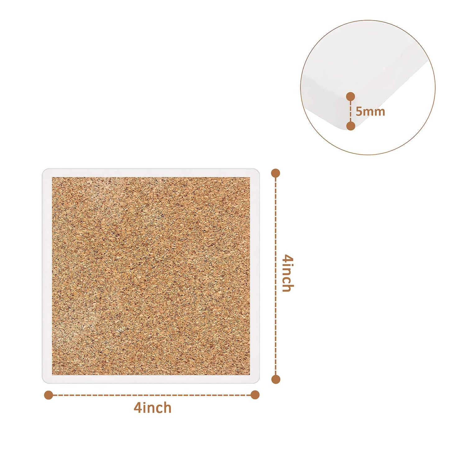 24 Pcs Ceramic Tiles for Crafts Ceramic Coasters for Crafts Blank White Unglazed Square Tile for Painting, Alcohol Ink, Acrylic Pouring - DIY Coaster - Cork Backing Pads Included (4x4 Inch)