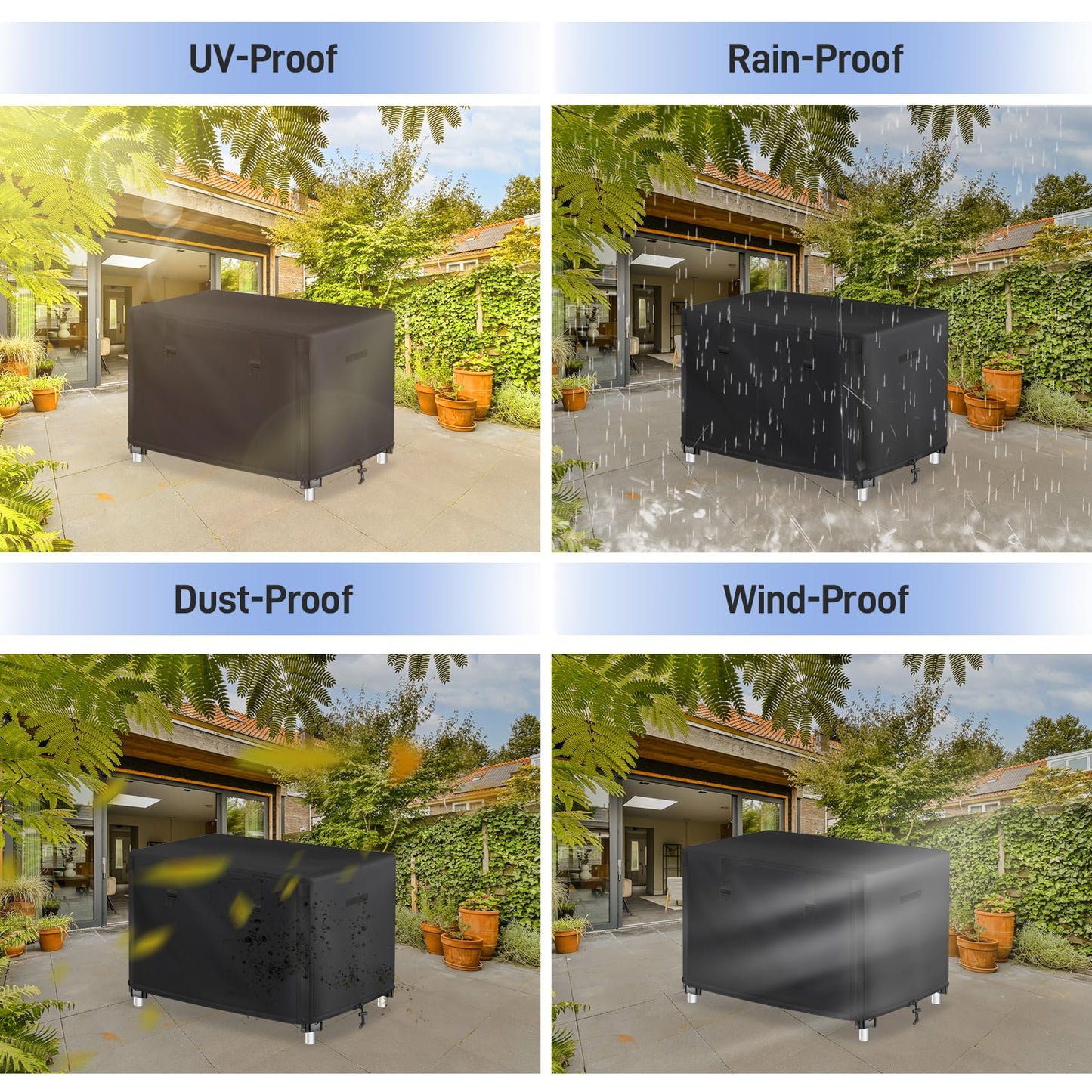 TOHONFOO Outdoor Prep Table Cover with Split Zipper - Waterproof Stainless Steel Metal Table Cover for Outdoor Dining, Grill & Cart - 72" L x 30" W x 35" H