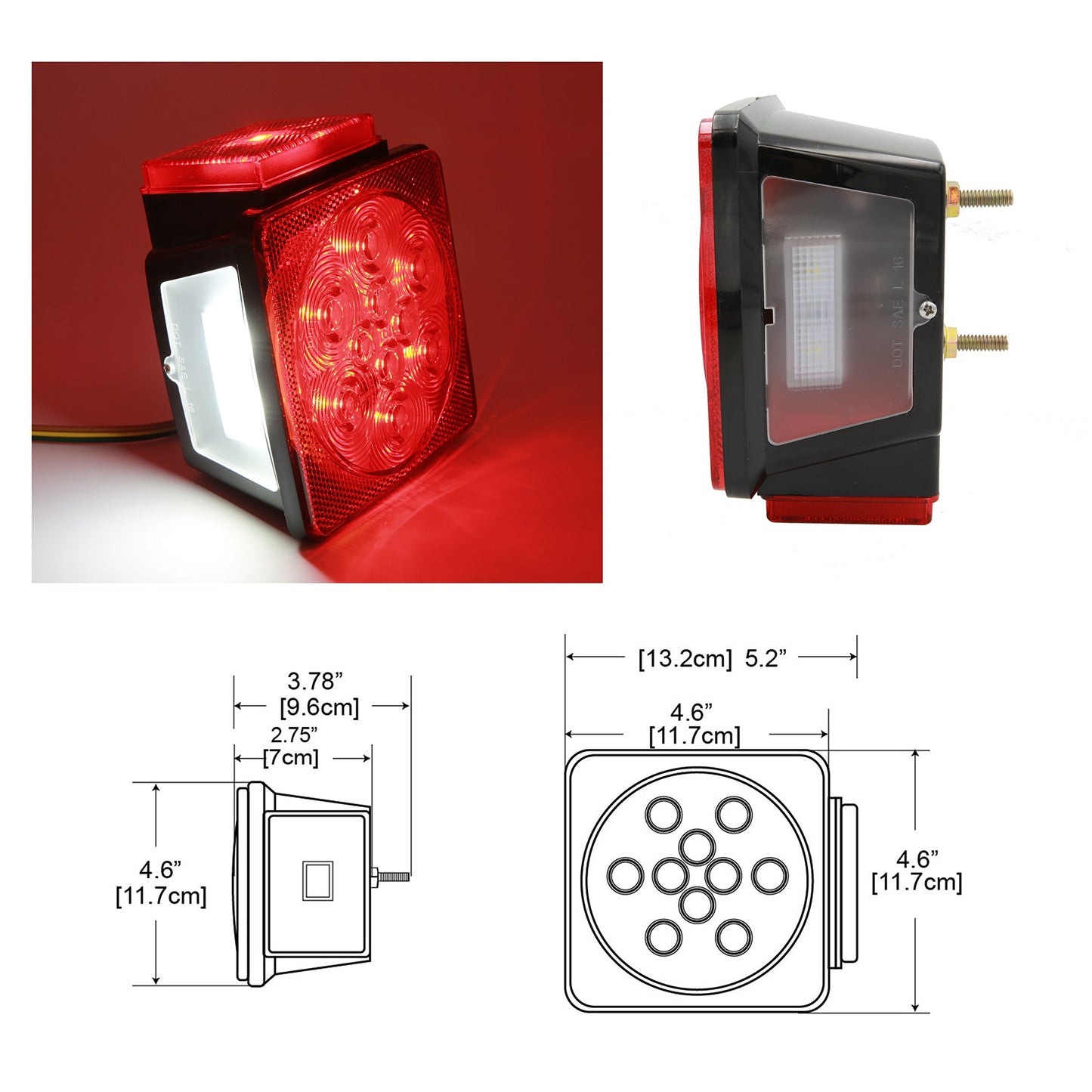 PEAKTOW PTL0101 Deluxe 12V LED Submersible Trailer Light Kit