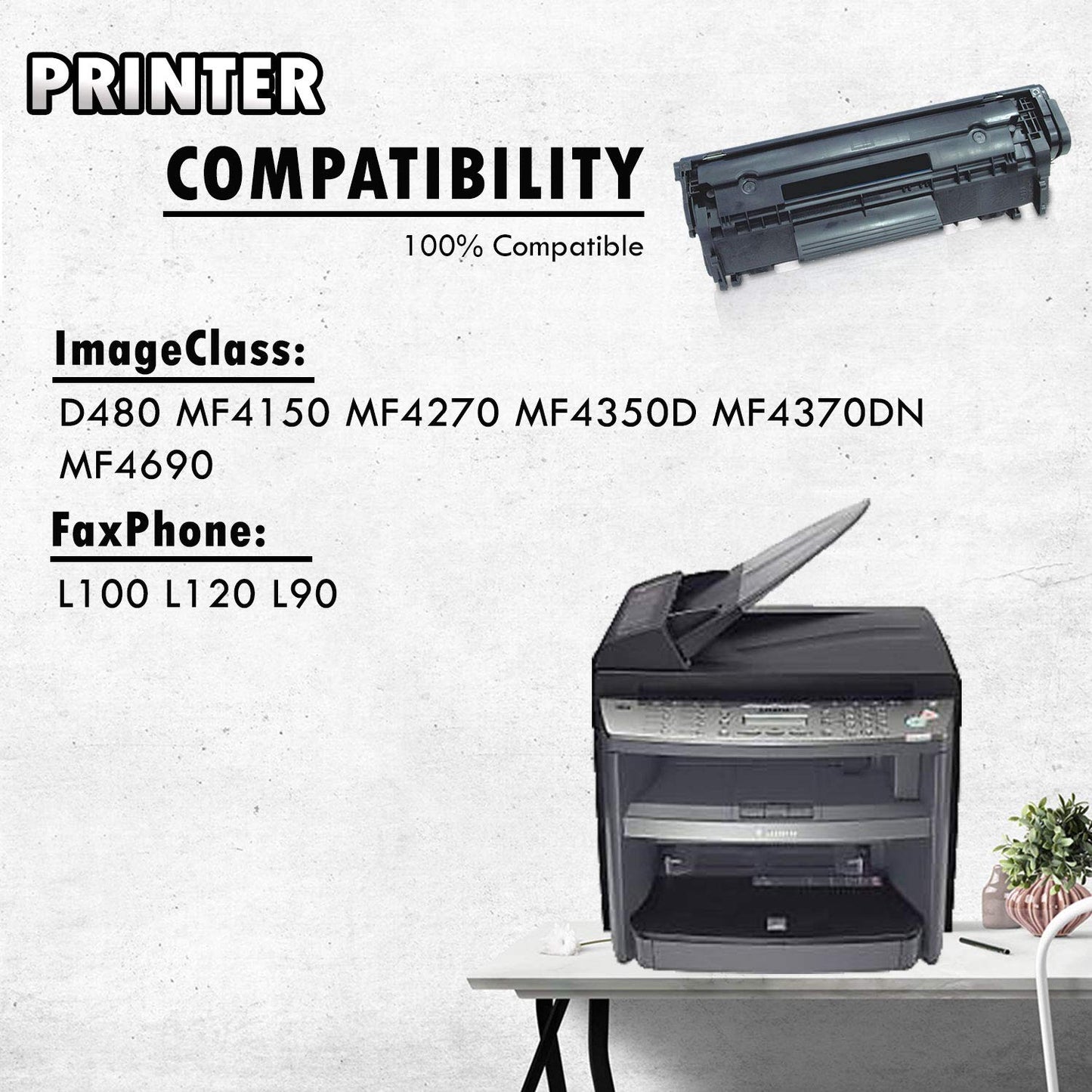 2 Inkfirst Compatible Toner Cartridges Replacement for Canon 104 FX9 FX10 0263B001AA imageCLASS MF4150 MF4270 MF4350D MF4370DN MF4690 D480 FAXPHONE L120 L90
