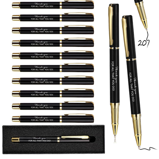 10/20/40 Sets Inspirational Thank You Gifts Employee Appreciation Gifts Bulk Ballpoint Engraved Business Pens with Gift Boxes (THANK YOU FOR ALL THAT YOU DO, 20)