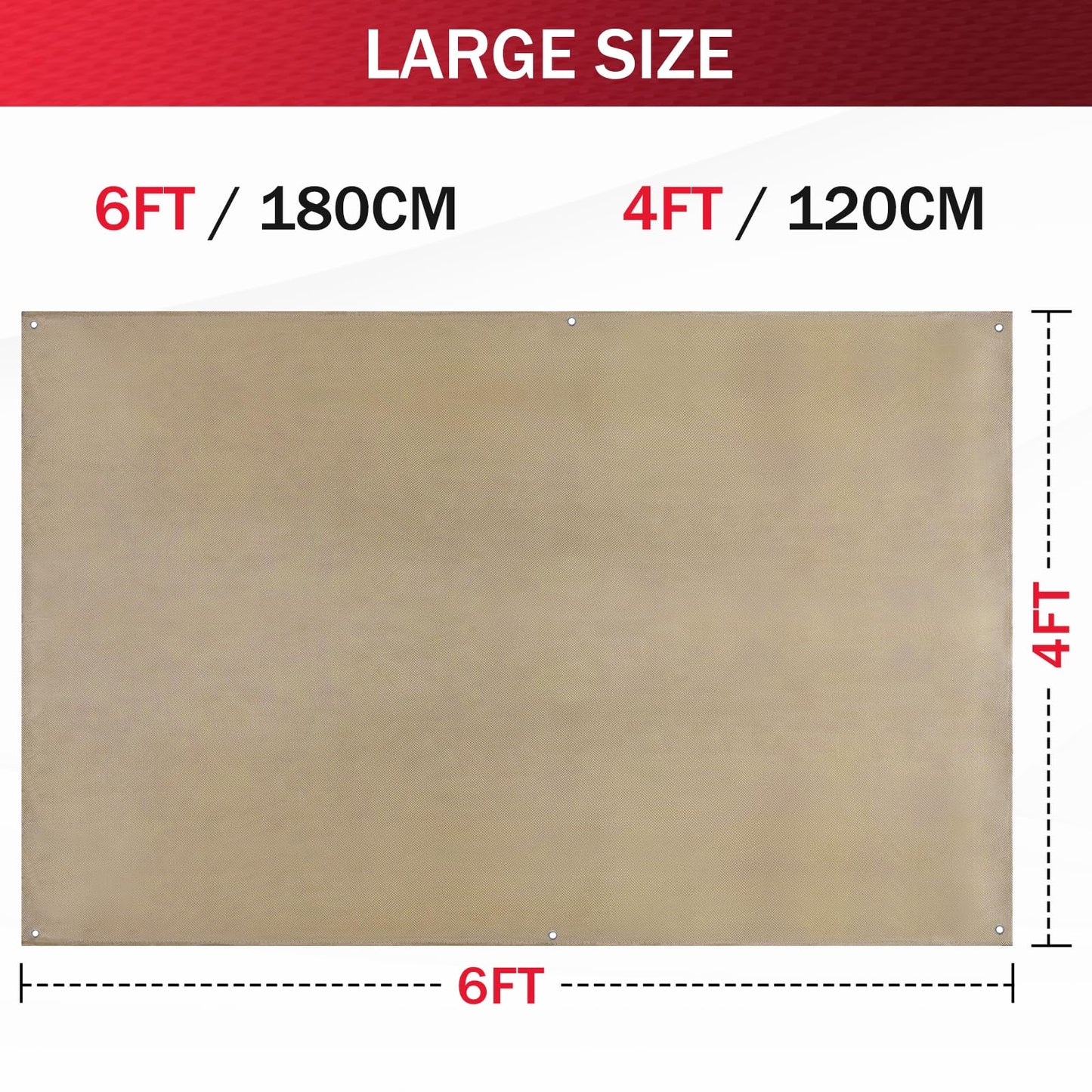 Fiberglass Welding Blanket - 4x6 ft Heavy Duty Welders Blanket, 1022 °F Fire Retardant Blanket, Insulation Blanket for Industrial, Smoker, Camping, Grill
