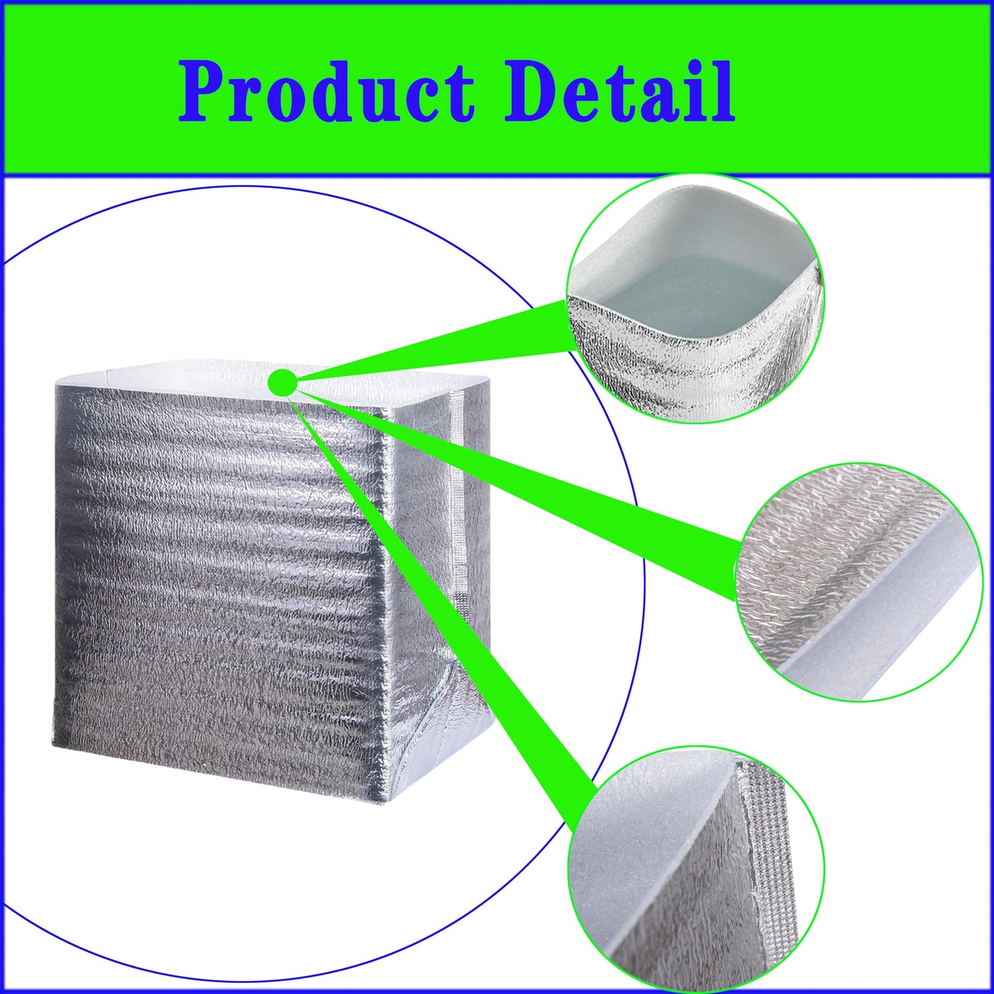 4 PACKS Reusable Insulation Bags Thermal Box Liners ,14 x 9.2 x 13.2 in Foil Thermal Box Liners for Takeaway packing insulation， Lunch Box Shopping Bag Insulation Lining Waterproof Insulation Package