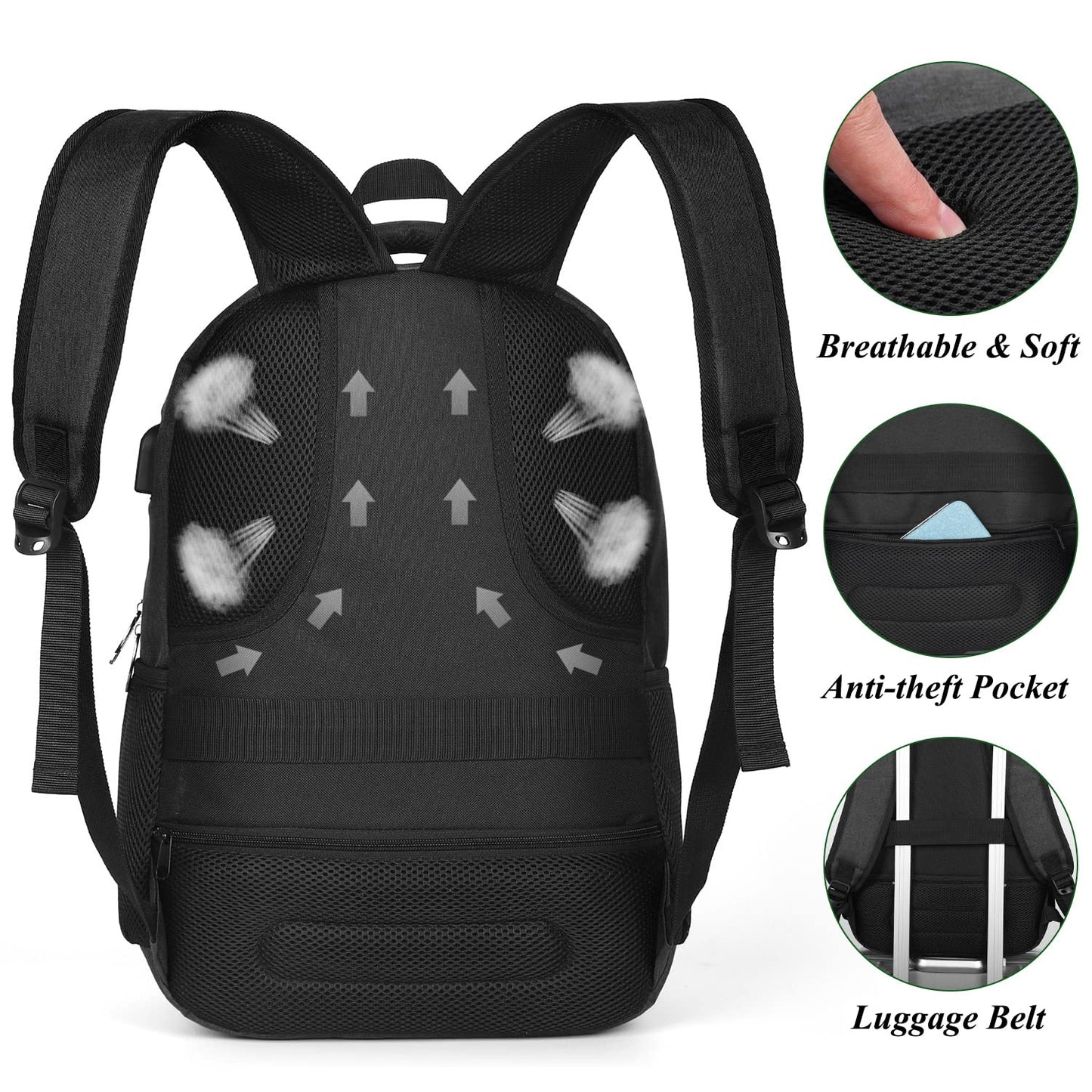 17.3 Inch Backpack for Men and Women,School Backpack for Teenager,Laptop Bookbag with USB Charging port for Business Work College Travel Trip