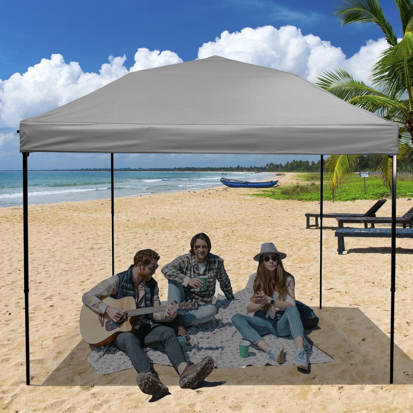 NINAT Canopy Replacement Top Tent Top Cover for 10x10ft Pop Up Paty/Tent (Vertical Leg) Instant Canopy Cover Grey 1pcs Only