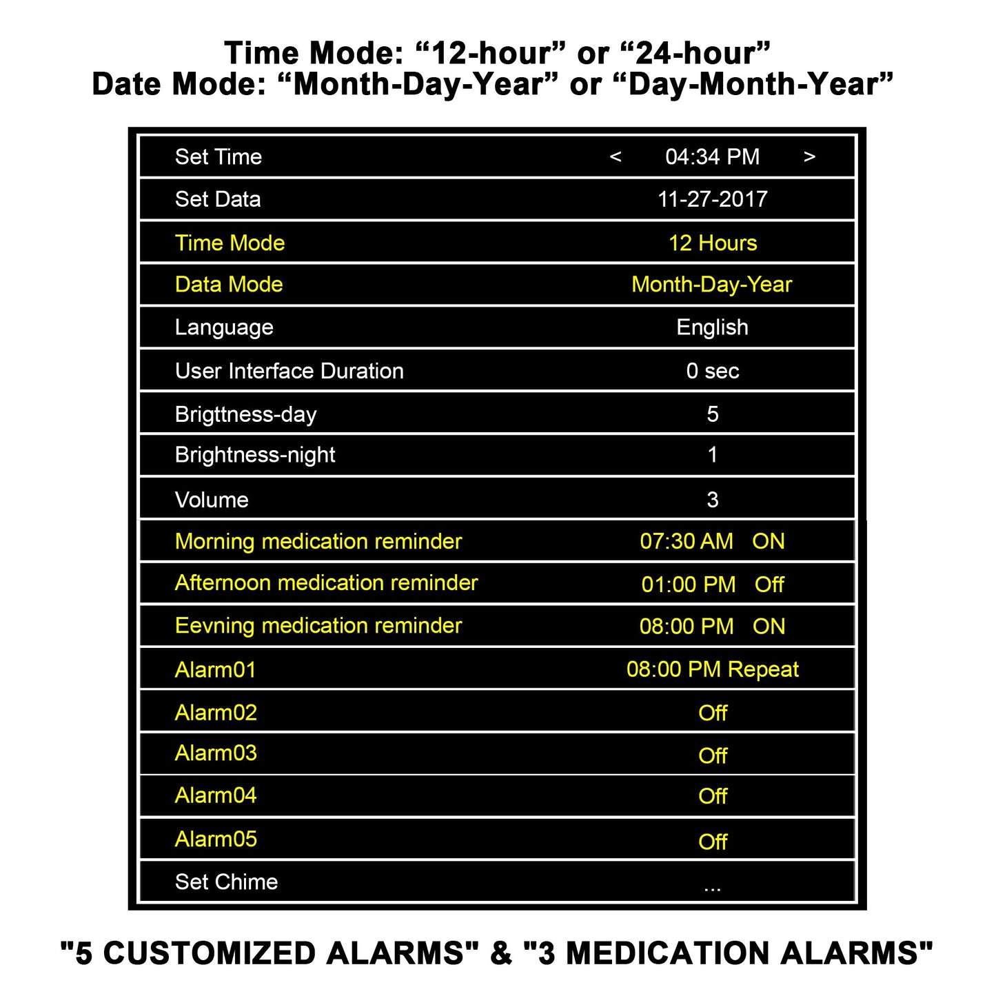 Dementia Clock for Seniors Clock with Date and Time for Elderly-8 Alarm Option & Auto-Dimming 8 Inch Large Number Display Digital Calendar Day Alzheimers Clock