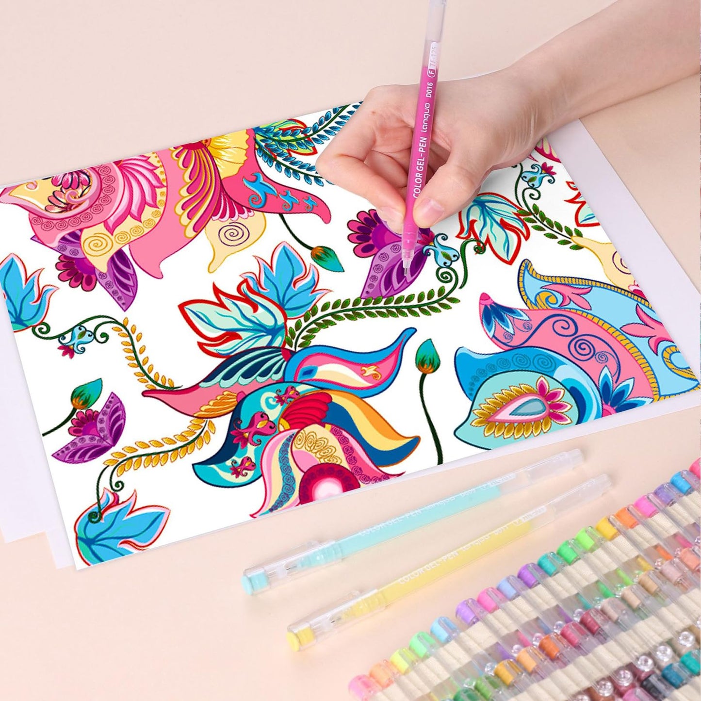 168Pcs 162 Colors Gel Pens Set，0.6mm Fine Point Quick-Drying Ink with Exquisite Transparent Storage Bag for Adult Coloring & Journaling, Drawing & Office