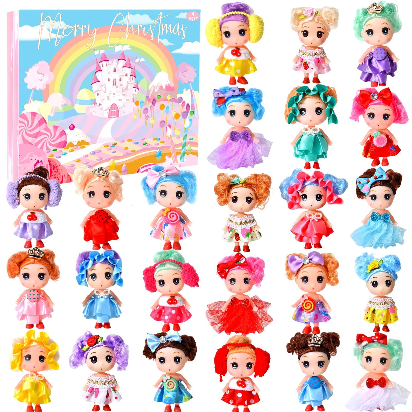 Advent Calendar 2025 for Girls - Christmas Princess Dolls 24-Day Countdown - Perfect Christmas Gifts for Toddlers and Kids Fun and Festive Holiday Experience