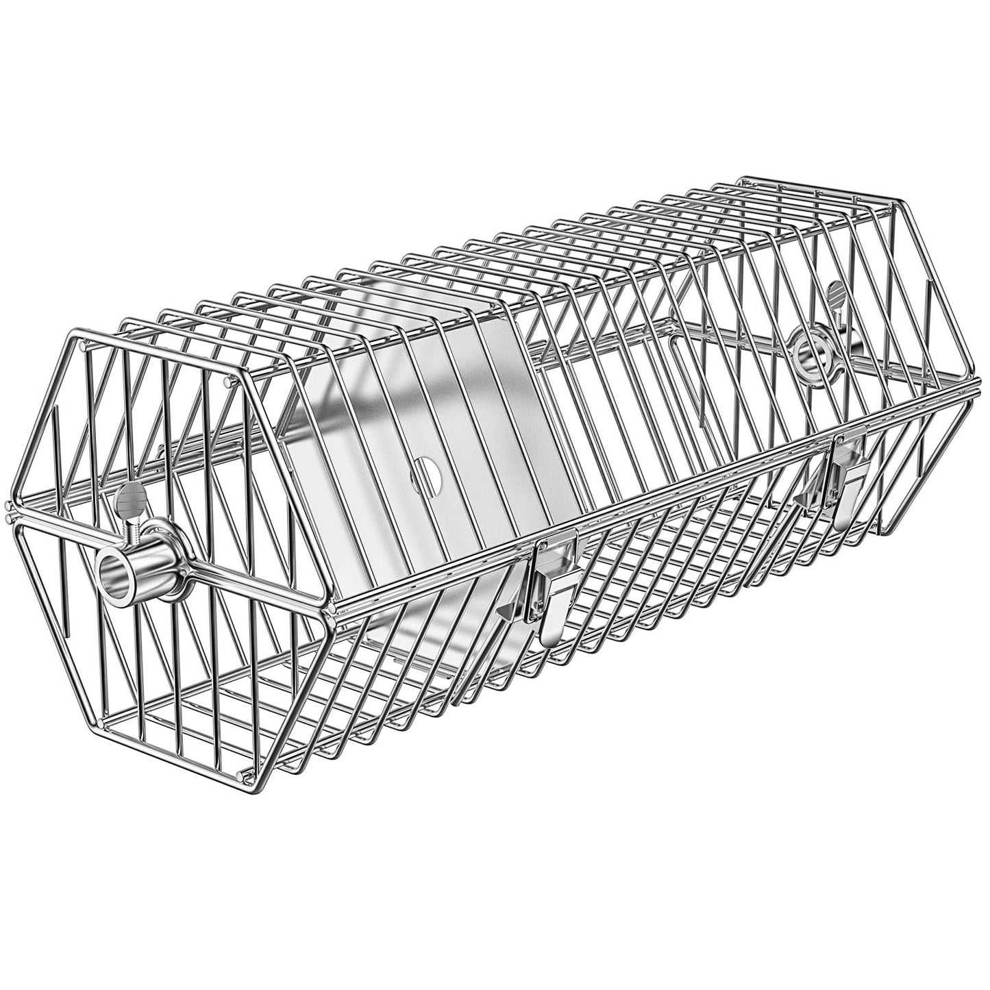 Onlyfire 17-inch Stainless Steel Round Tumble Rotisserie Spit Rod Basket Fits Any Grill