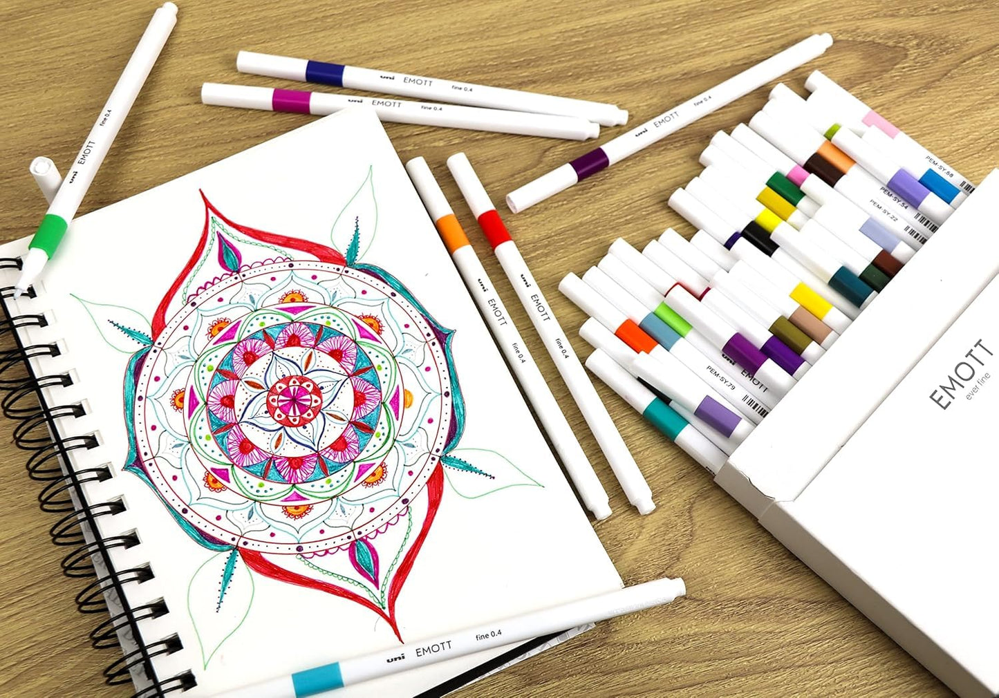 Emott Fineliner Pen Set #1, 40-Colors, Assorted