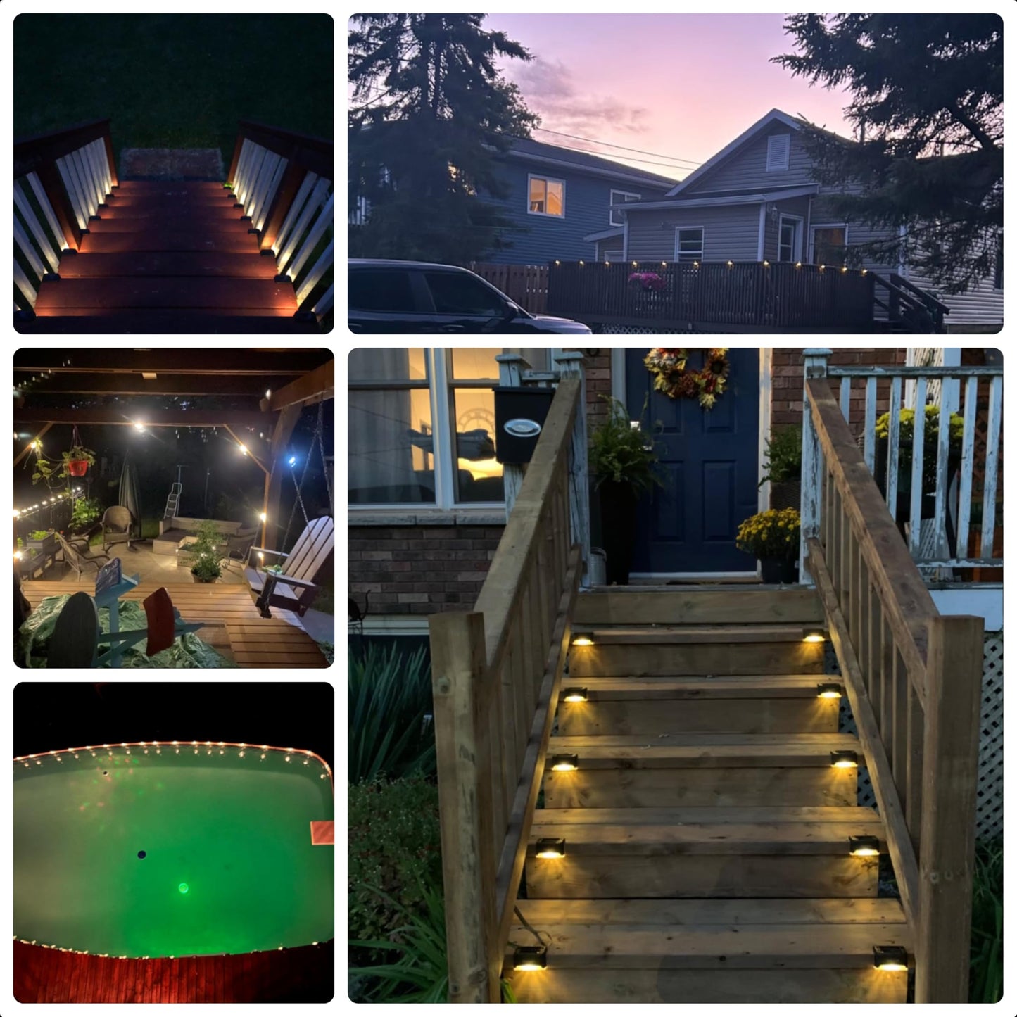 Solar Deck Lights Outdoor 16 Pack, JACKYLED Solar Step Lights Outdoor Waterproof LED Solar Powered Stair Lights for Patio Deck Porch Step Fence Railing Wall Garden Pool Yard