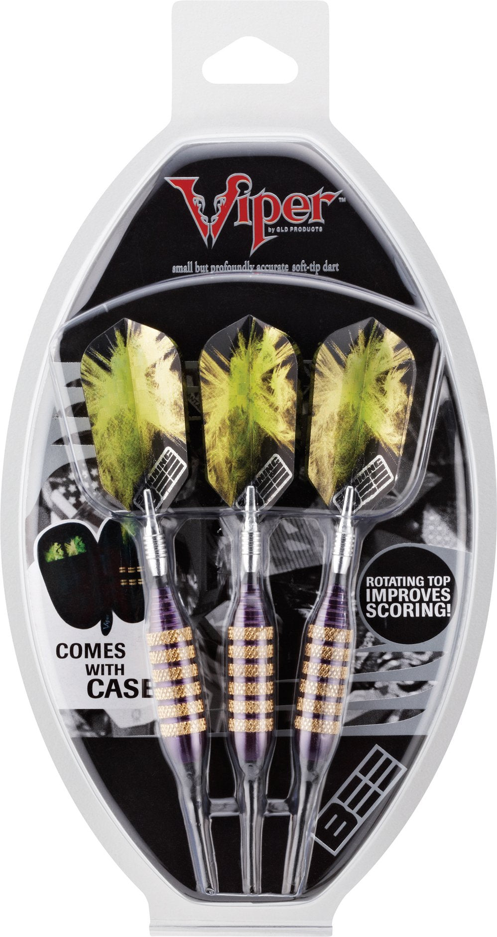 Viper Spinning Bee Soft Tip Darts with Casemaster Storage/Travel Case, Purple, 16 Grams