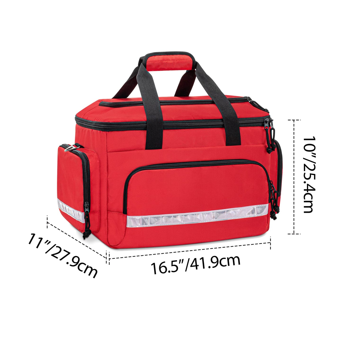 Damero Medical Trauma Bag, First Aid Bags Empty Medical Bag with Detachable Dividers, Ideal for Nurse, Physical Therapists, Doctors, Red