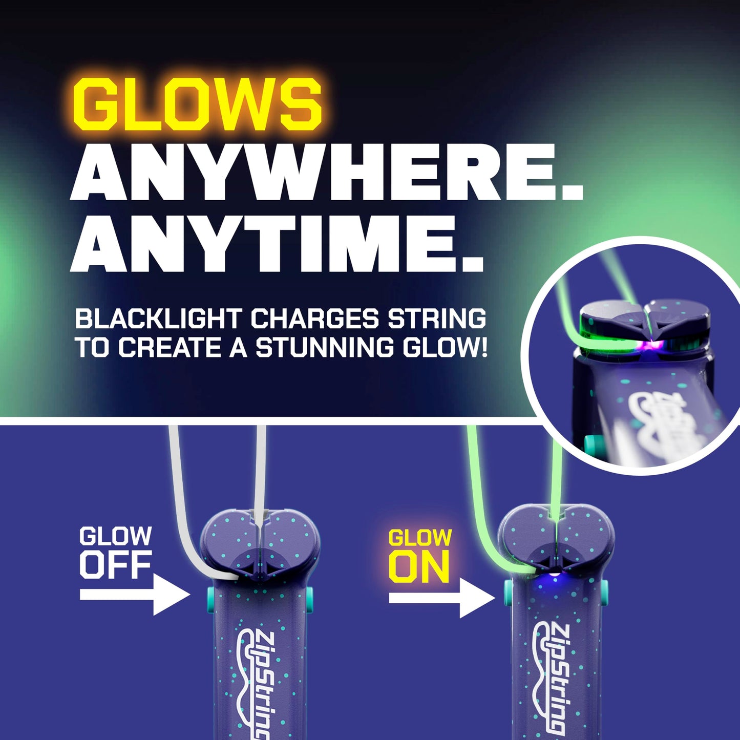 ZipString Luma - The Patented Glow-in-The-Dark Toy That Flies a Loop of String, Creates Endless Shapes and Tricks. Built-in LED for Glowing Fun. Perfect STEM Gift for Kids & Adults. Wonderment Awaits