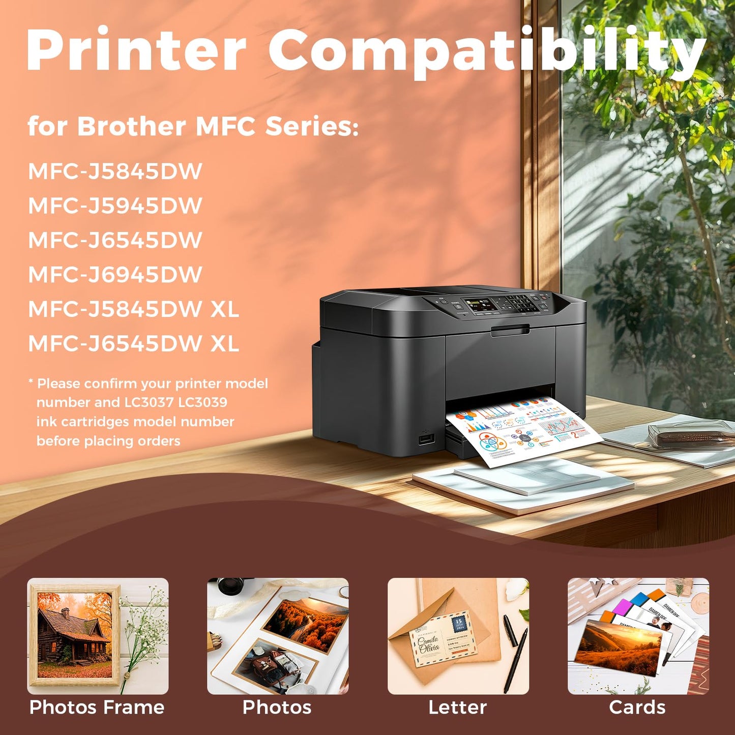 Miss Deer LC3037 BK/C/M/Y Ink Cartridges Compatible Replacement for Brother LC3037XXL LC 3037 XXL LC3039XXL Work for Brother MFC-J5945DW MFC-J5845DW MFC-J6545DW MFC-J6945DW Printer(8-Pack, 2BK2C2M2Y)