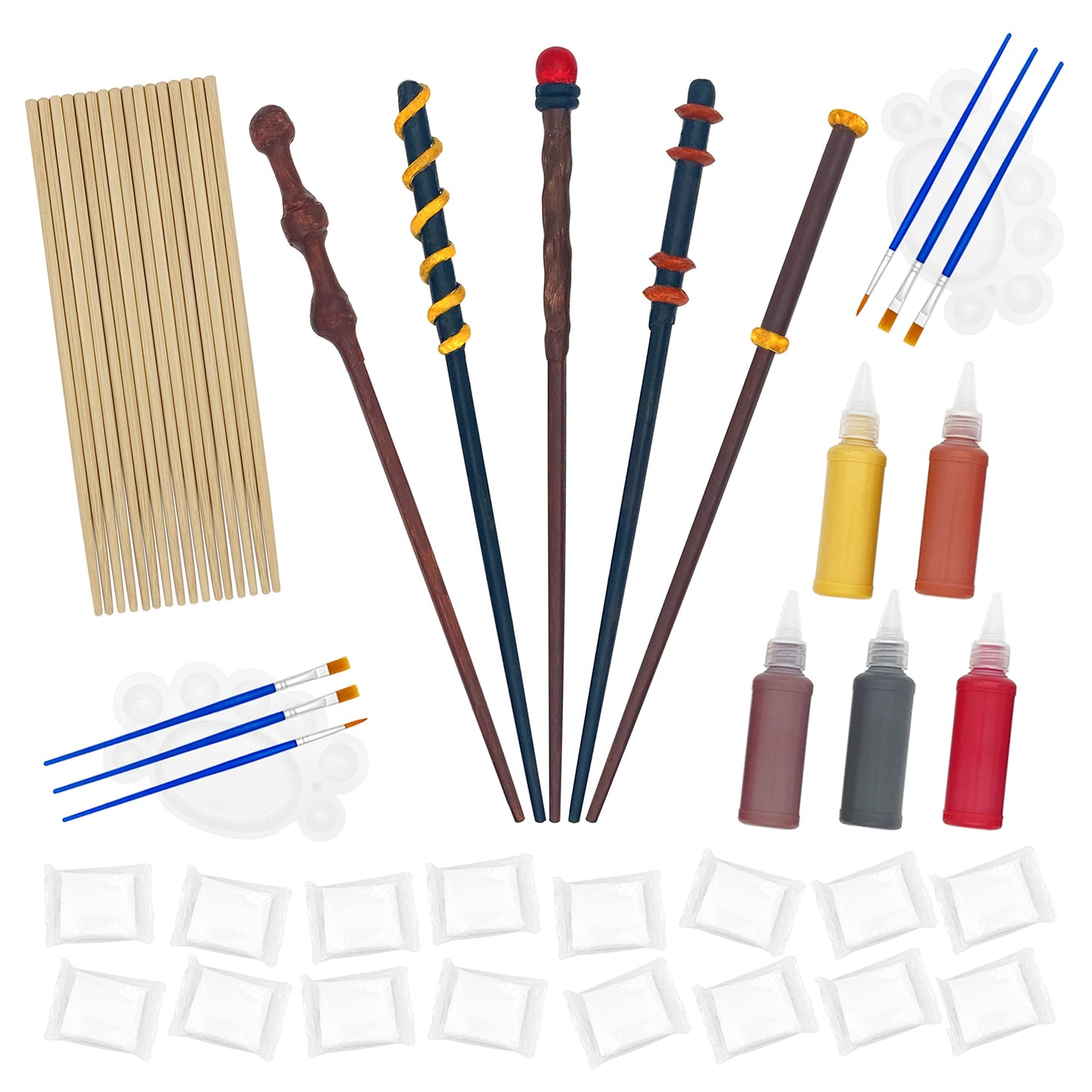 Magic Wizard Wand Making Kit DIY Craft Set for Kids Adult Make Your Own Wands Birthday Party Gift 45-Piece (16 wands)