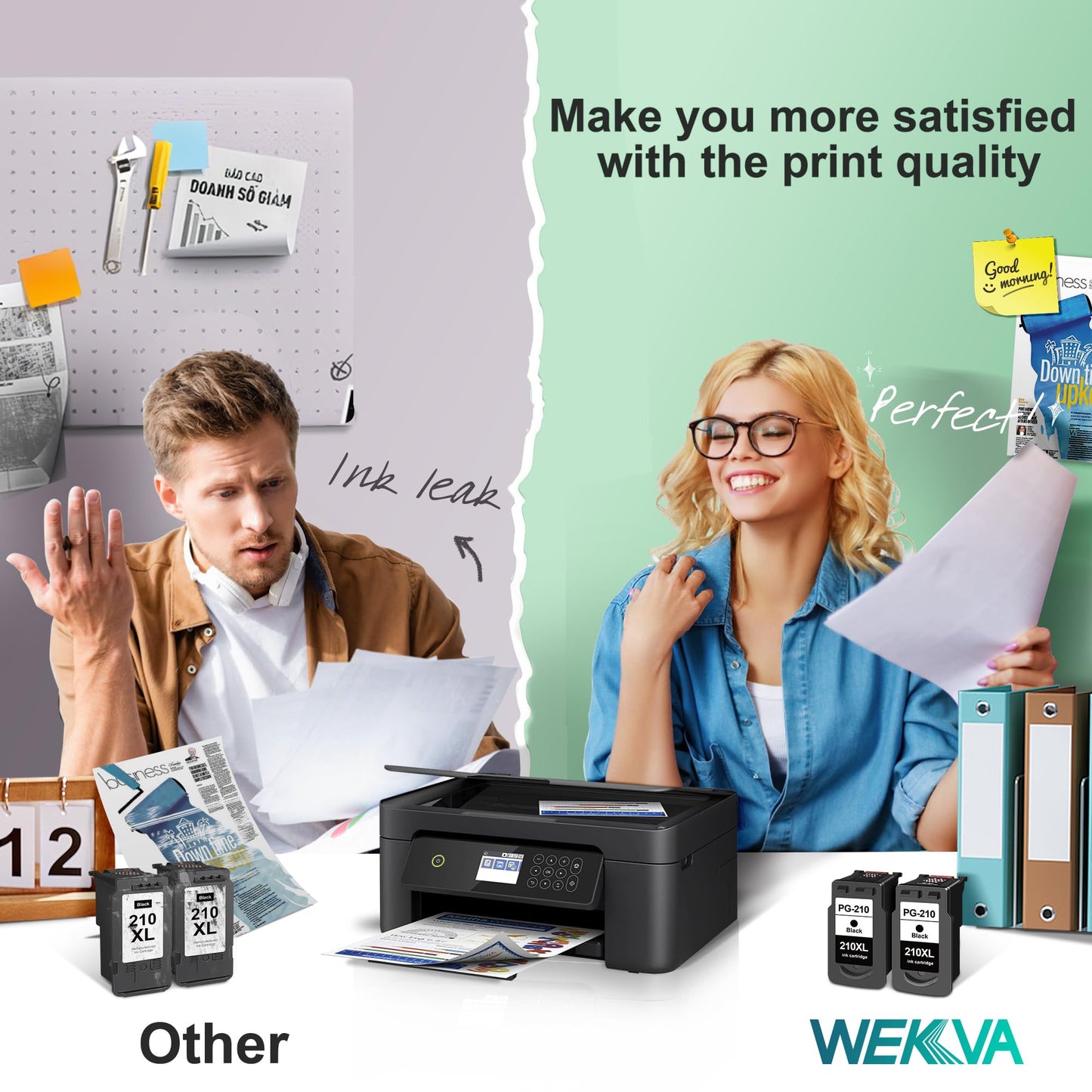 210XL 210 Black Remanufactured Ink Cartridge Replacement for Canon 210XL PG-210XL 210 use with Canon PIXMA MP495 MP240 MP280 MP480 MP490 MP499 MP250 MX410 IP2702 (2 Black)