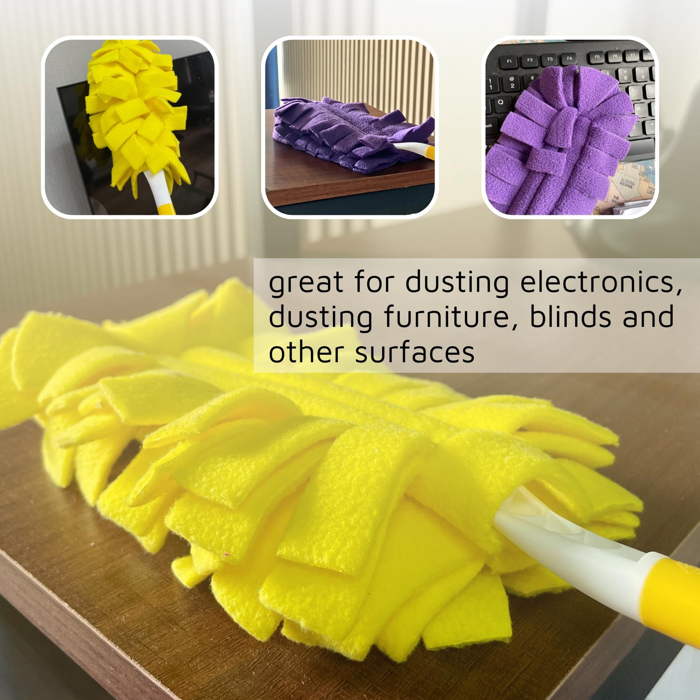 Flammi 360° Fleece Duster Refills for Swiffer, Reusable Duster Refills Heavy Duty Compatible with Swiffer Hand Duster (6 Pack-Mixed Color)