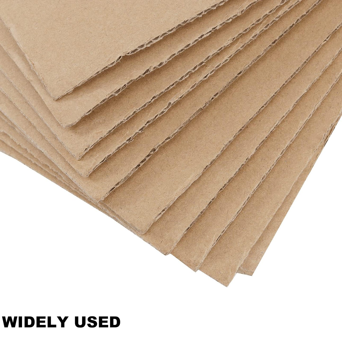 SHEUTSAN 100 Pack 8.5 x 11 Inch Brown Corrugated Cardboard Sheets, Brown Flat Cardboard Sheets for Albums Cover, Scrapbooking, Documents Prints Backing